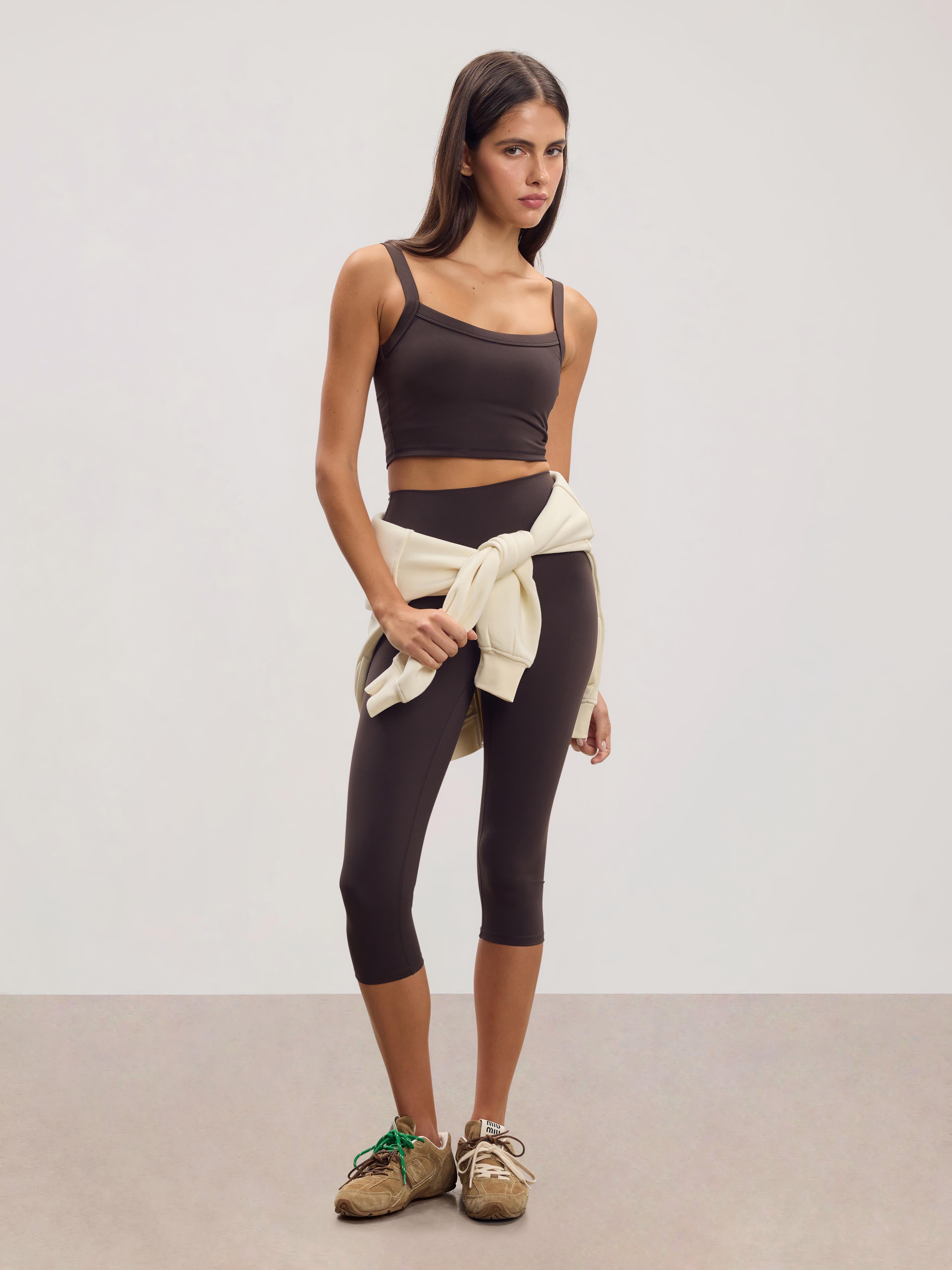 Womens Active Capri Legging in Brown