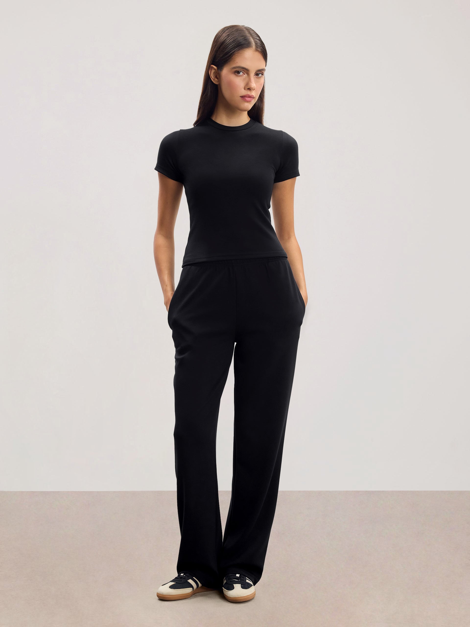 Womens Soft Interlock T-Shirt in Black