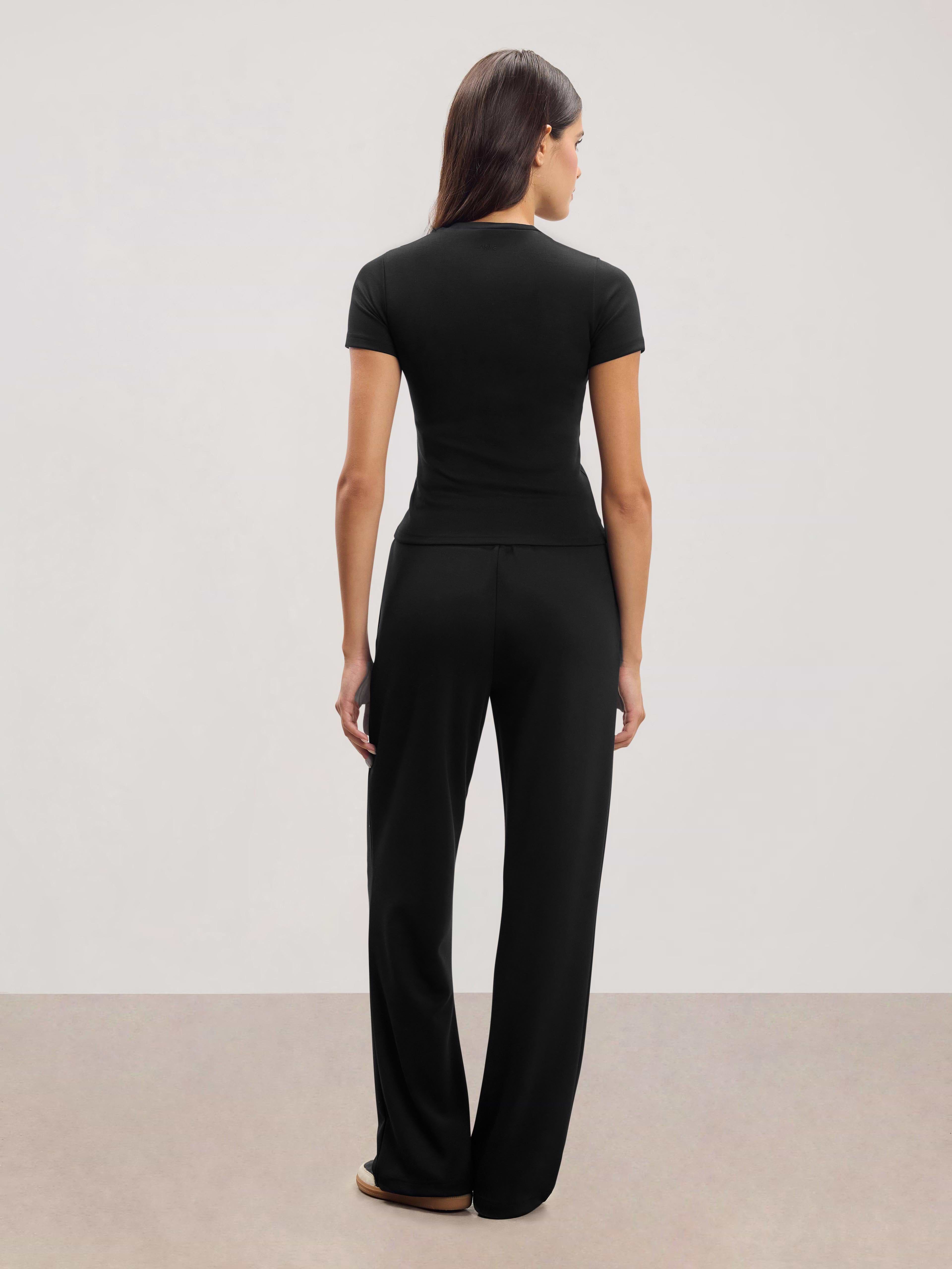 Womens Soft Interlock T-Shirt in Black
