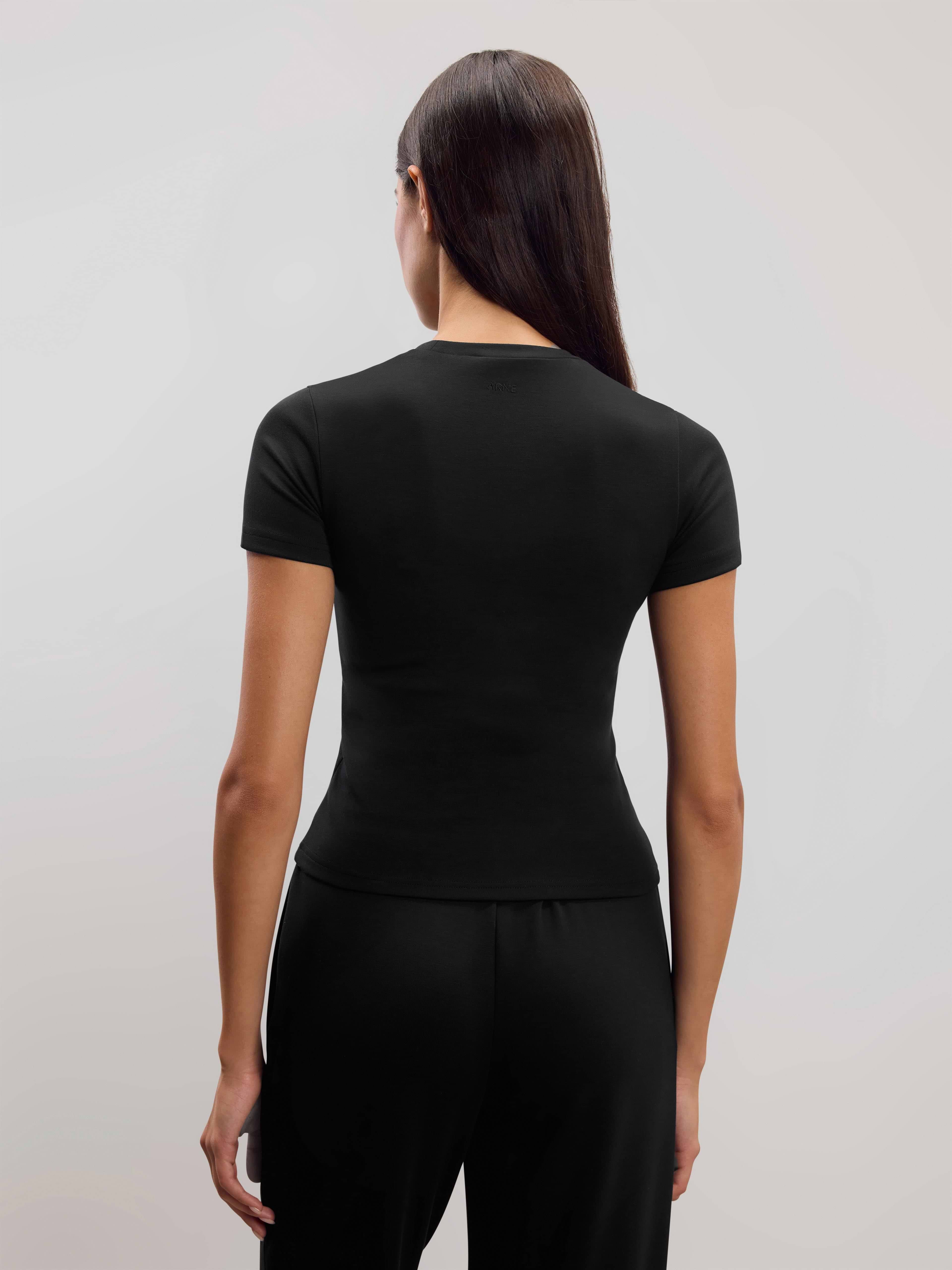 Womens Soft Interlock T-Shirt in Black