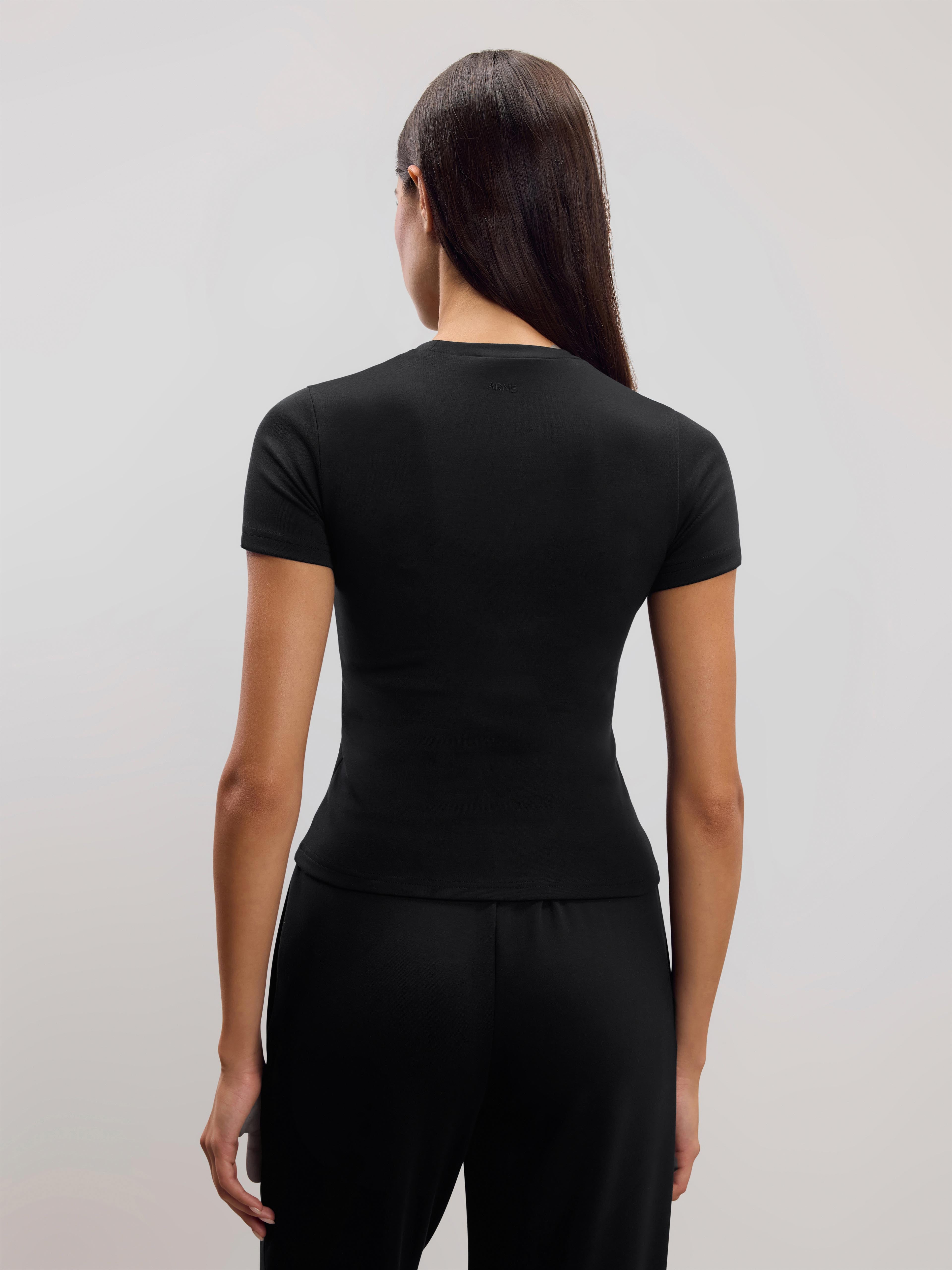 Womens Soft Interlock T-Shirt in Black