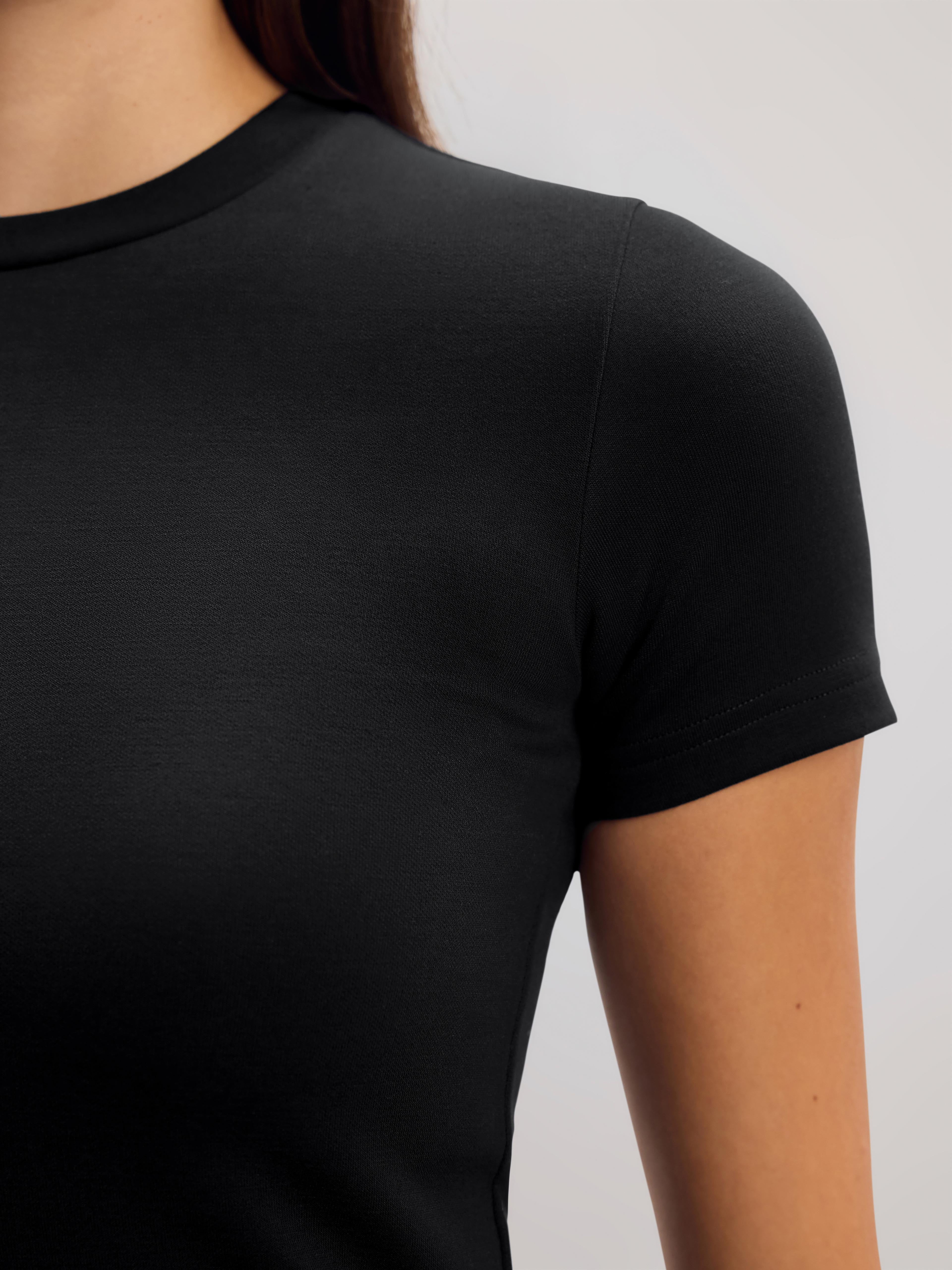 Womens Soft Interlock T-Shirt in Black