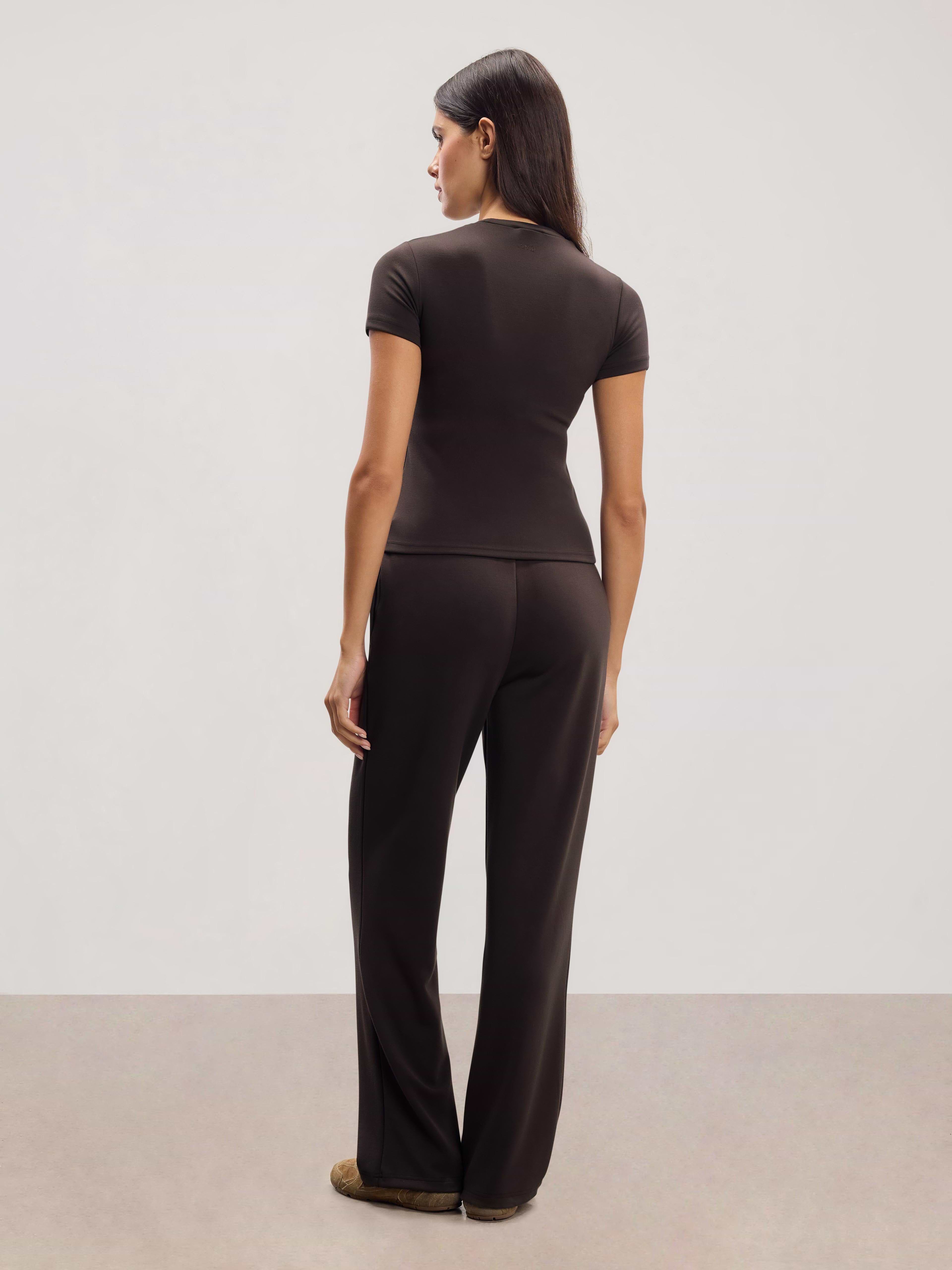 Womens Soft Interlock T-Shirt in Brown