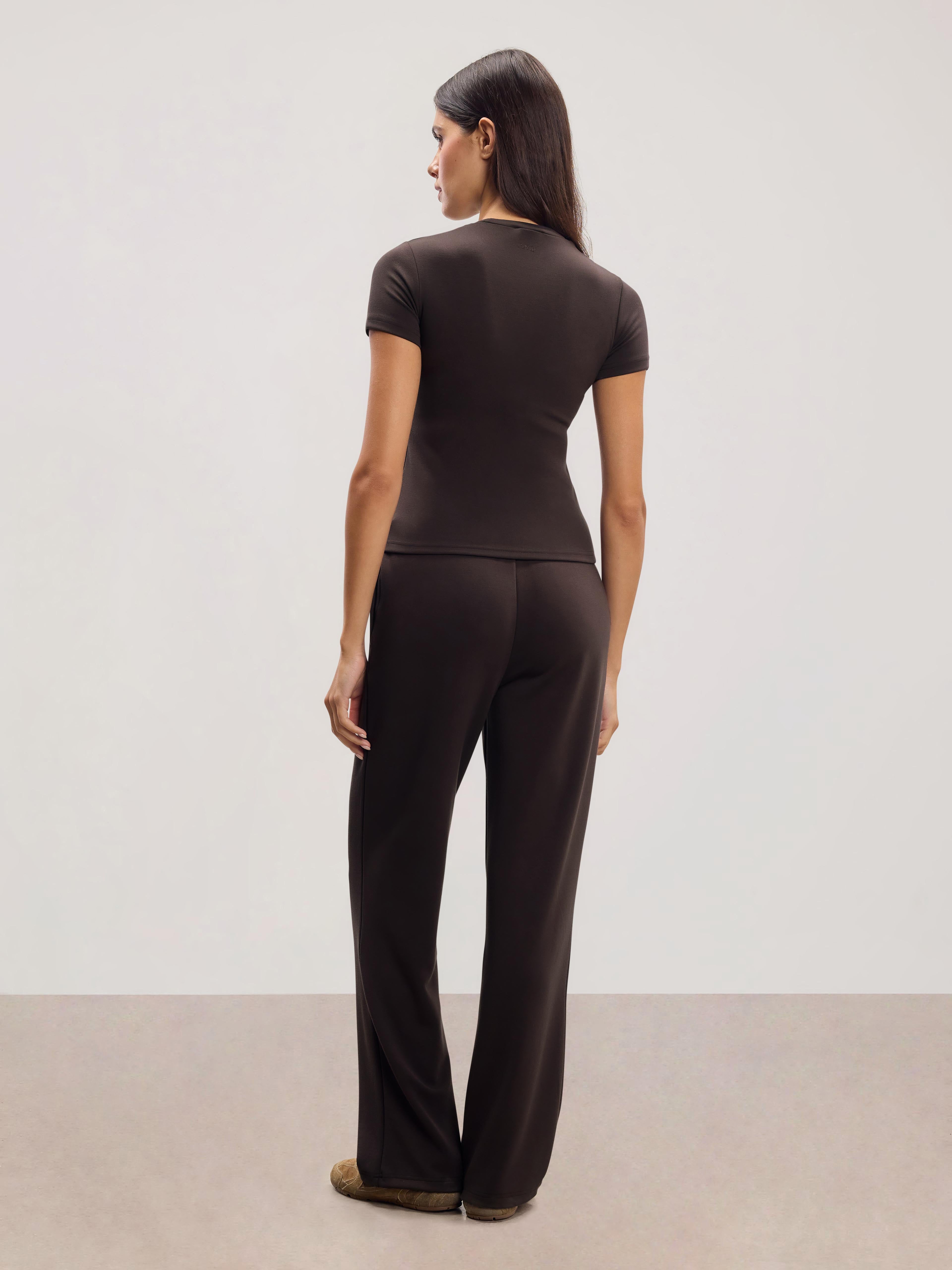 Womens Soft Interlock T-Shirt in Brown
