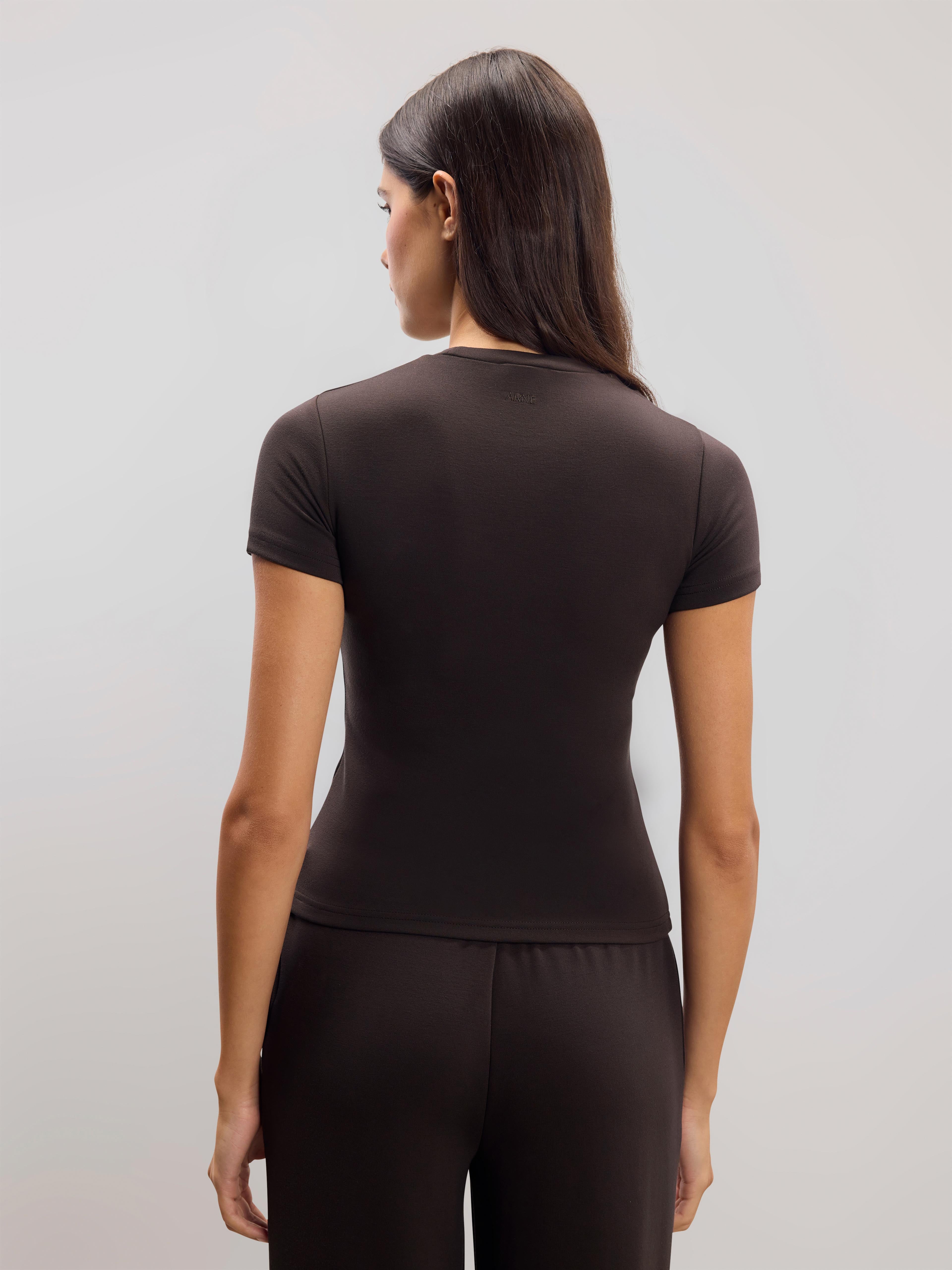 Womens Soft Interlock T-Shirt in Brown