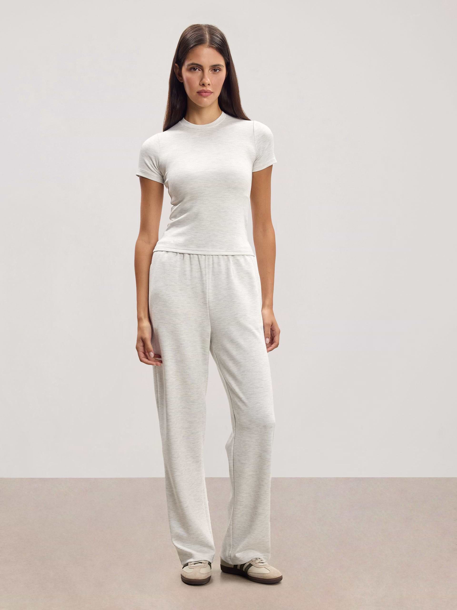 Womens Soft Interlock T-Shirt in Marl Grey