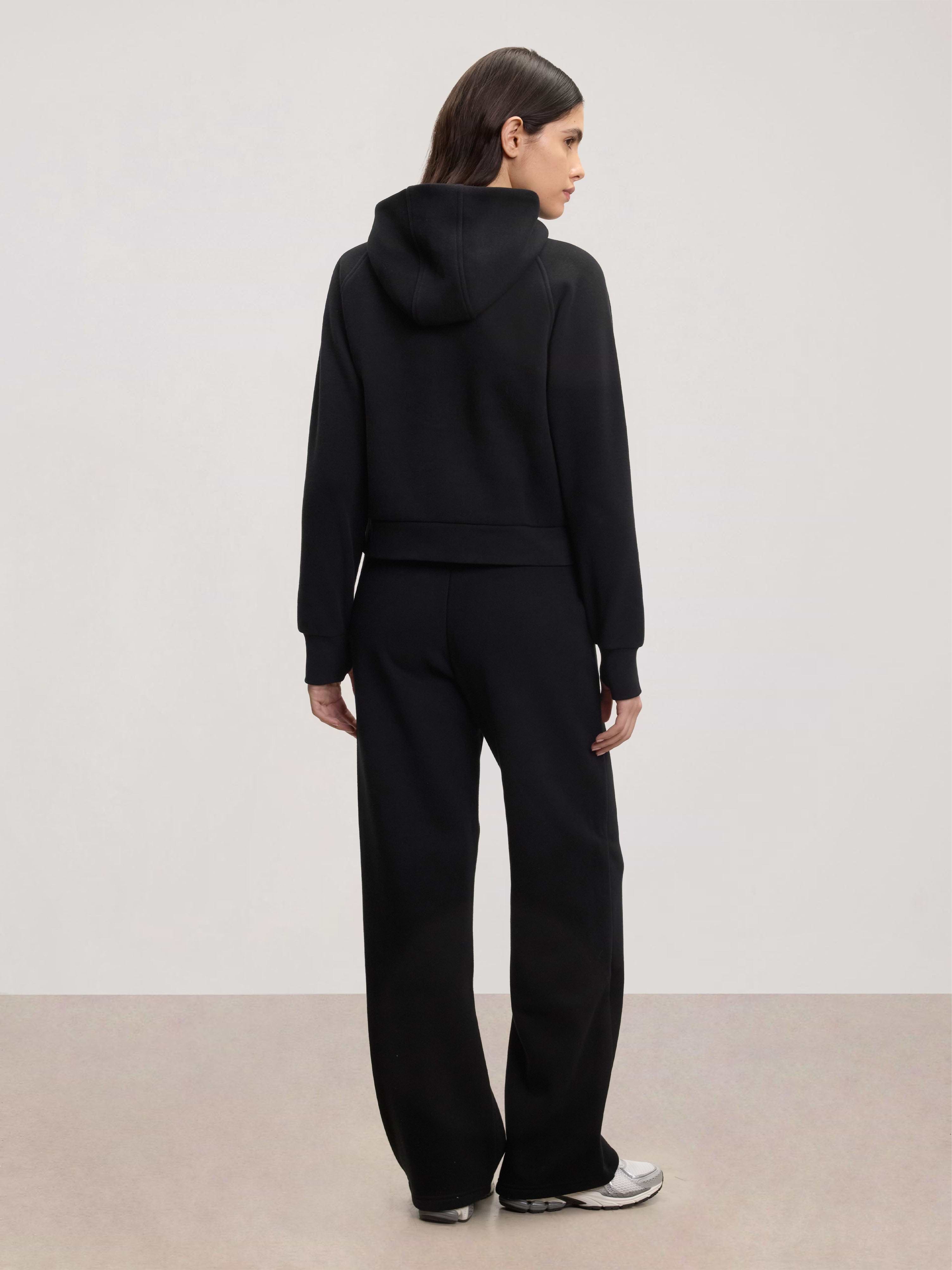 Womens Cosy Fleece Straight Leg Jogger in Black