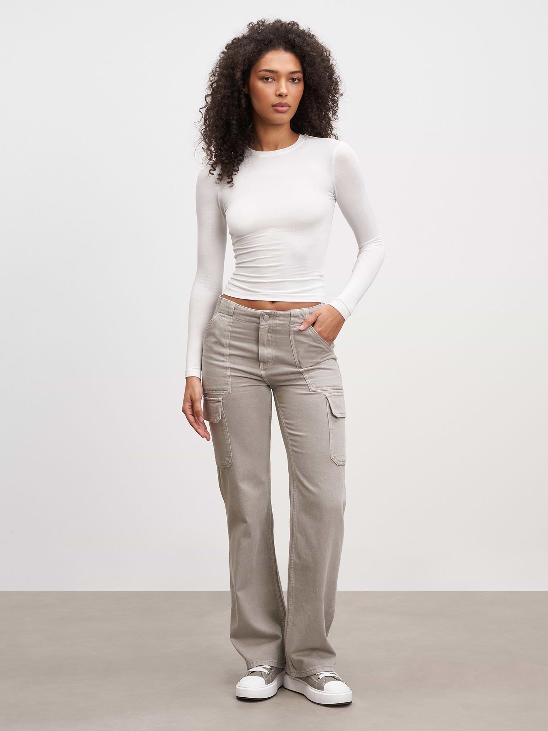 Womens Cotton Jersey Long Sleeve T-Shirt in White