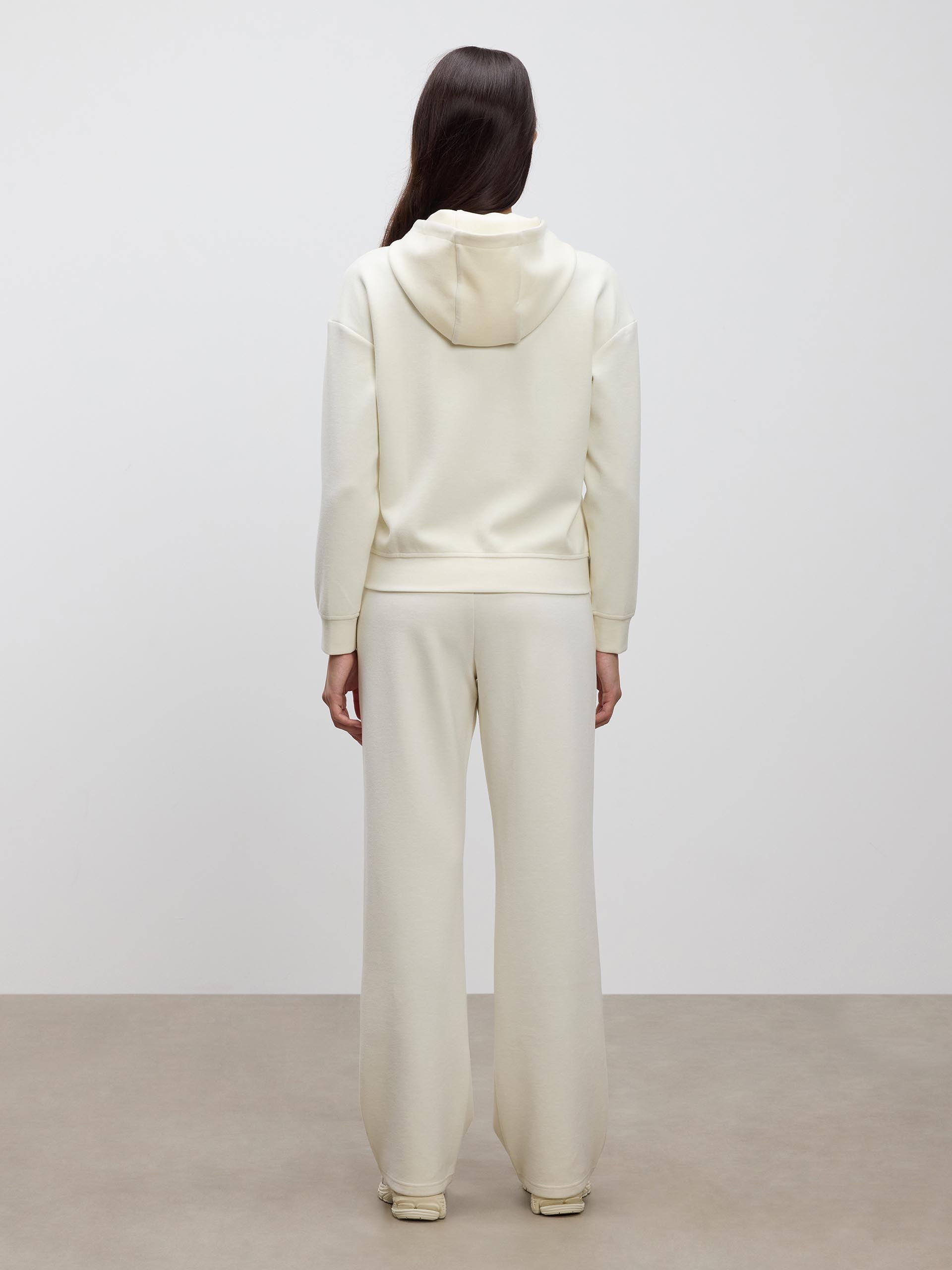 Womens Knitted Straight Leg Jogger in Ecru