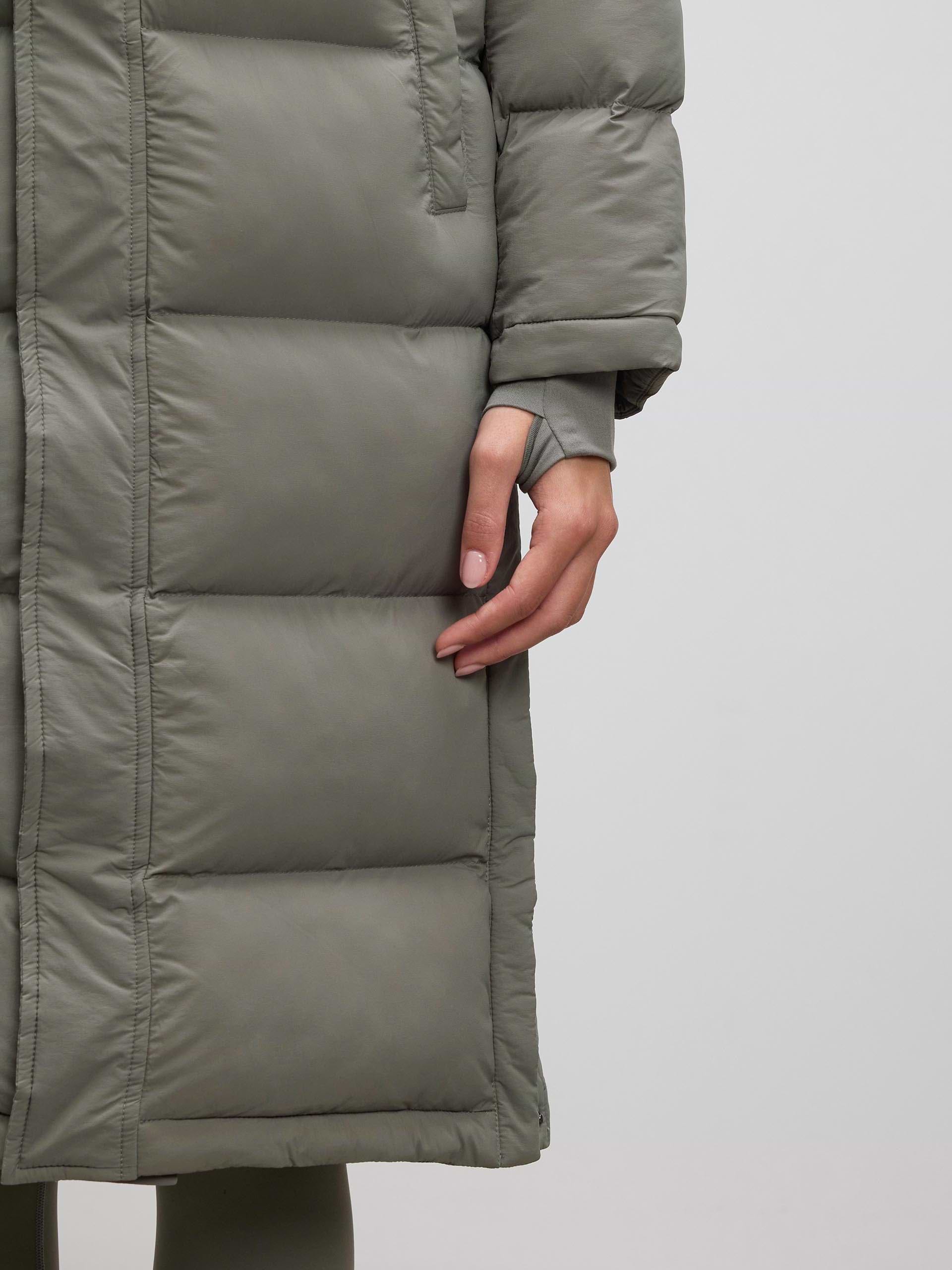 Womens Mid Length Puffer Jacket in Sage