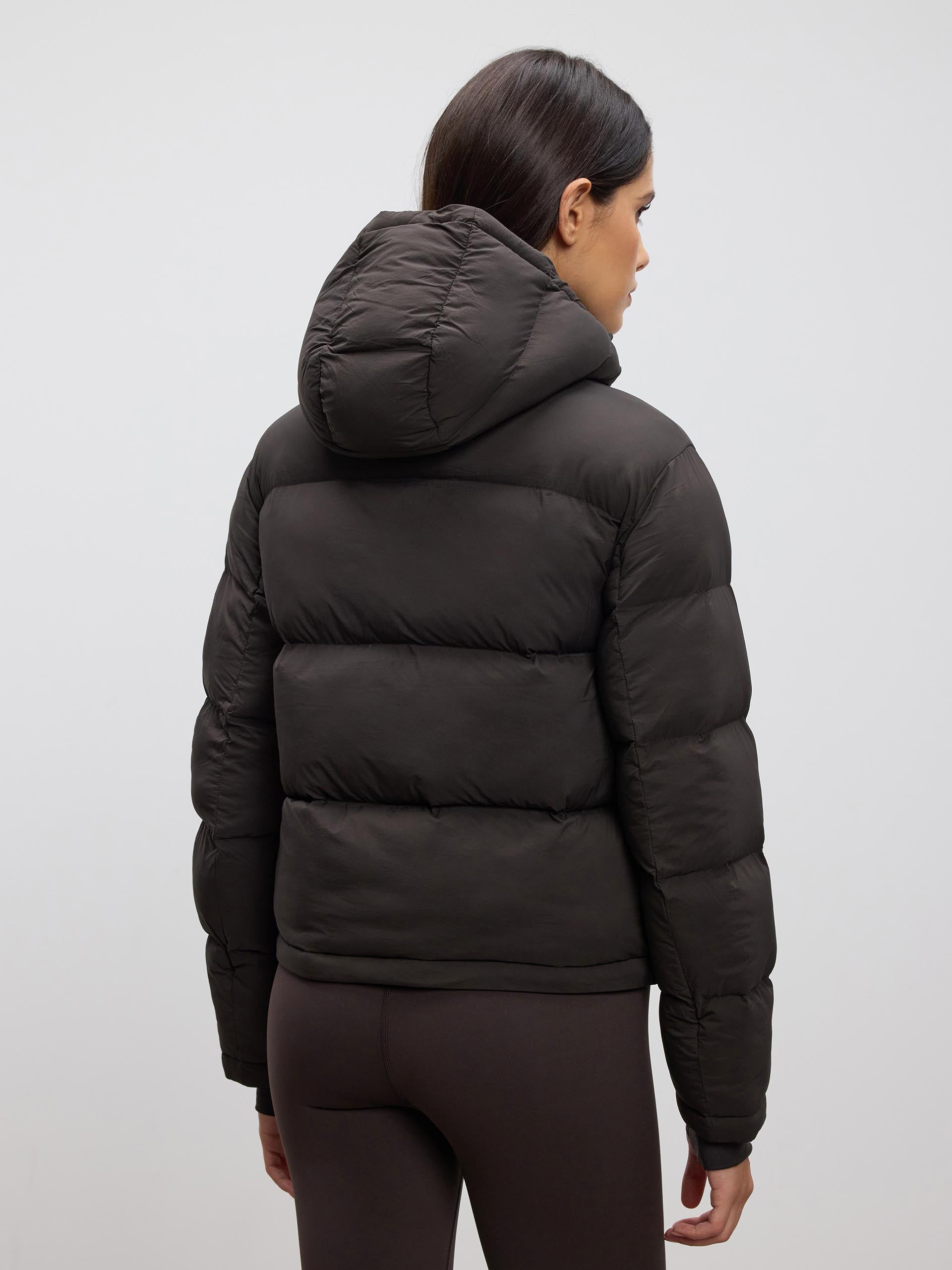 Womens Puffer Jacket in Brown