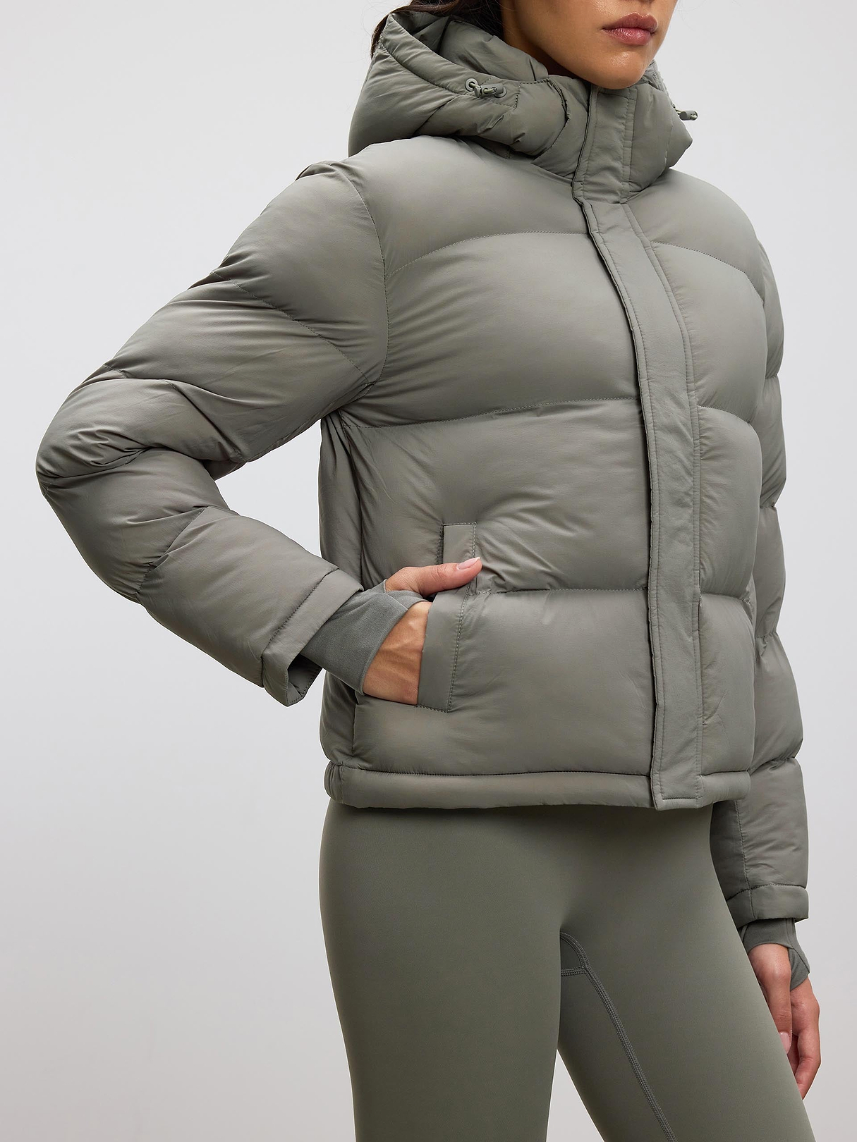 Womens Puffer Jacket in Sage | ARNE UK
