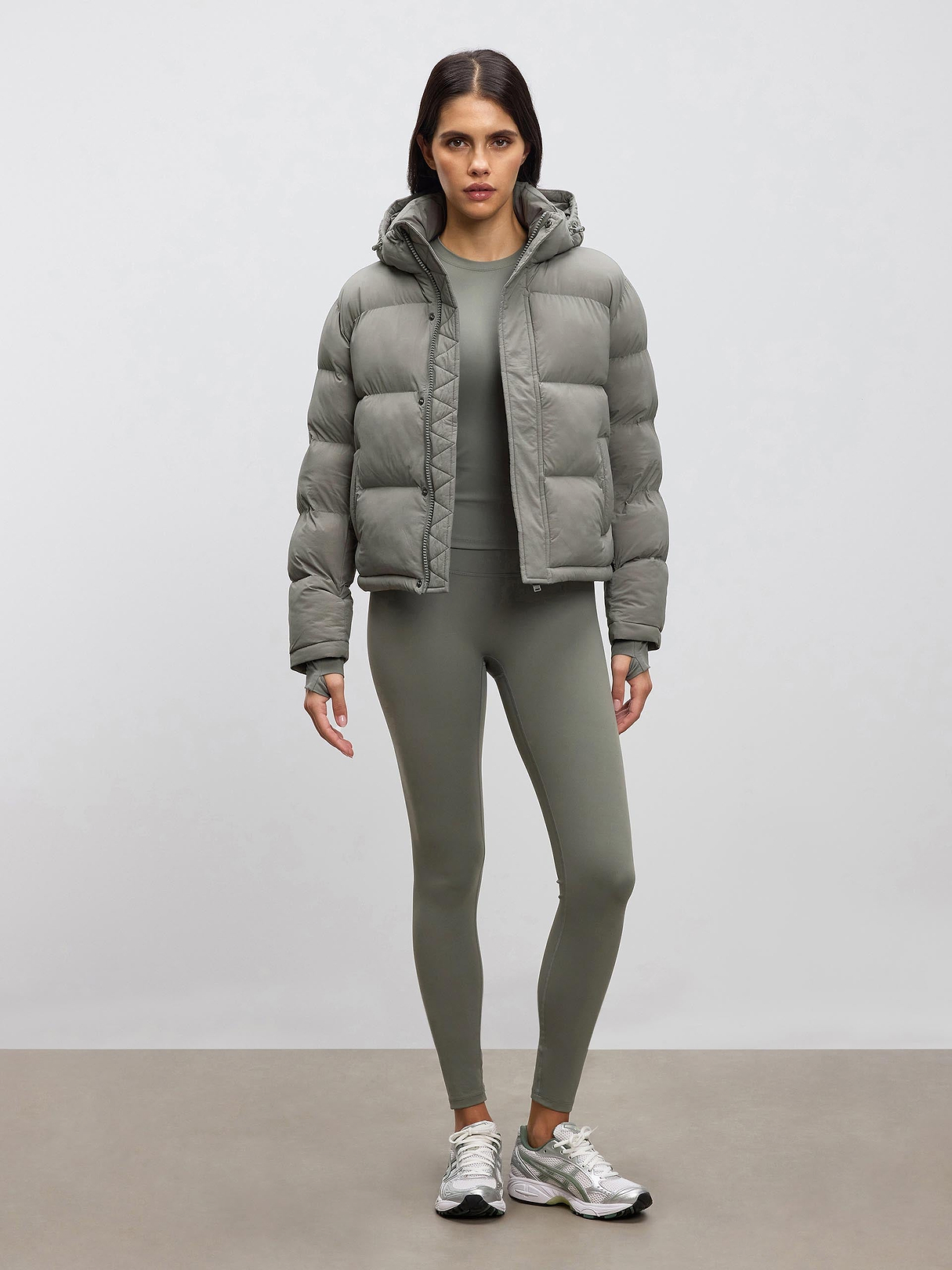 Womens Puffer Jacket in Sage | ARNE UK