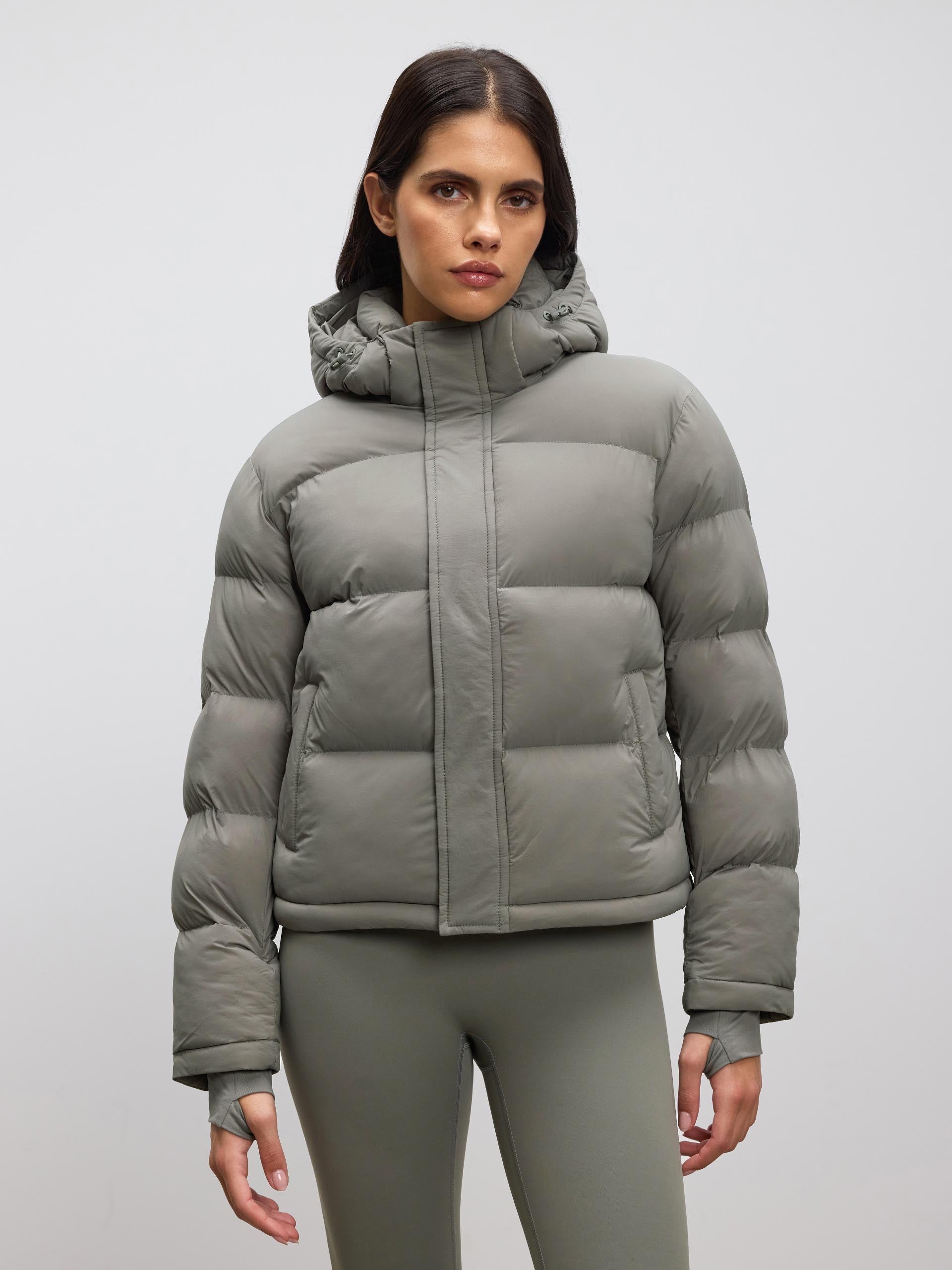 Womens Puffer Jacket in Sage