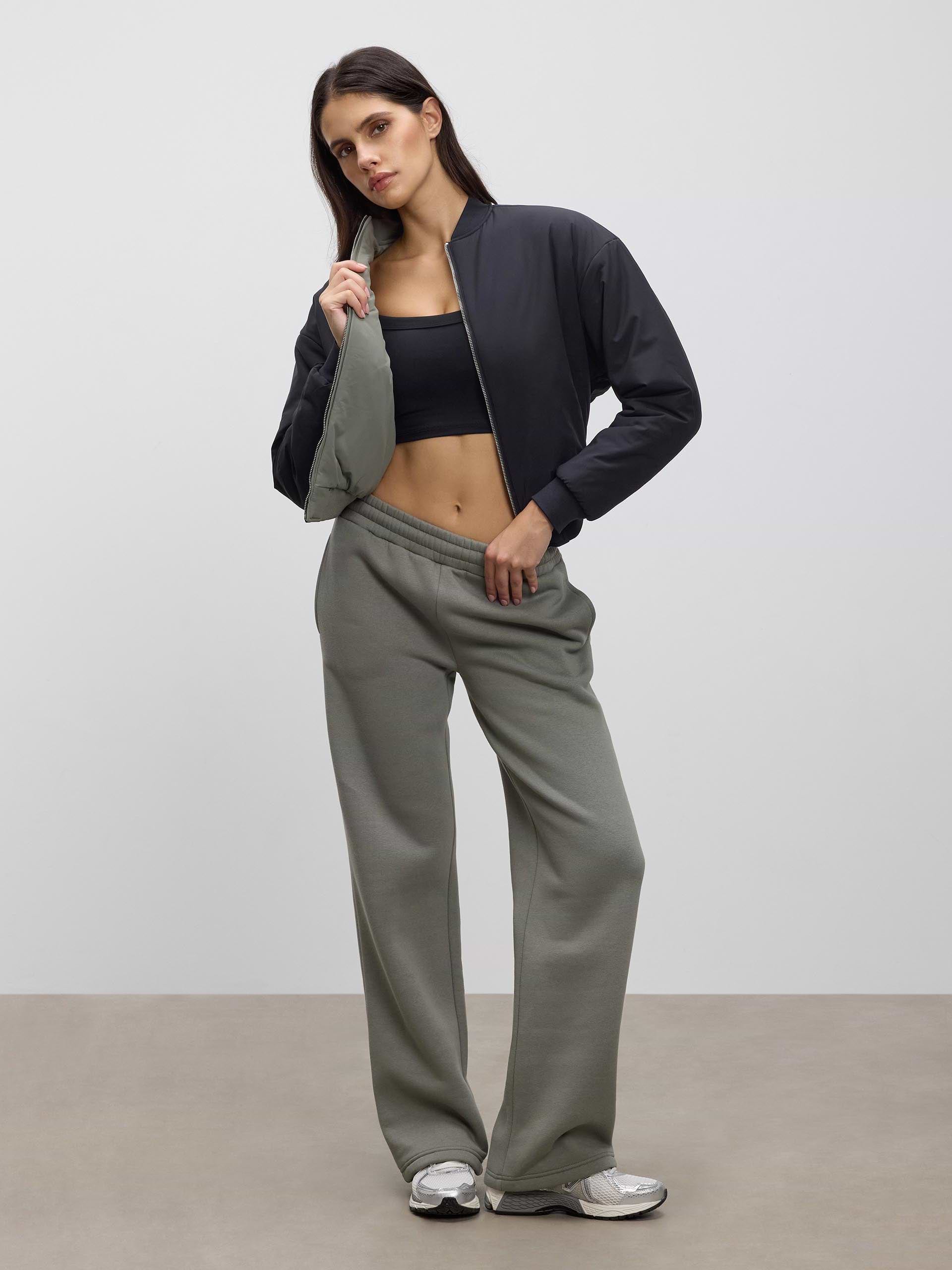 Womens Reversible Bomber Jacket in Black Sage