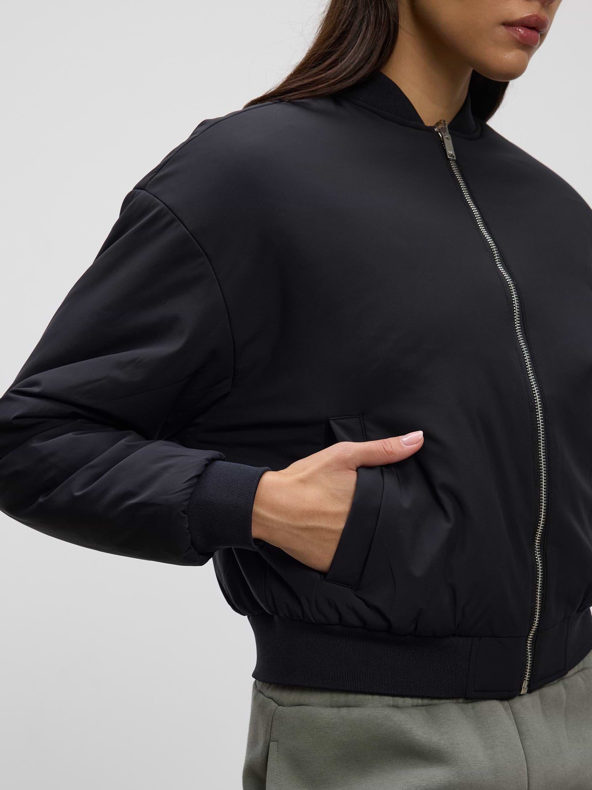 Womens Reversible Bomber Jacket in Black Sage