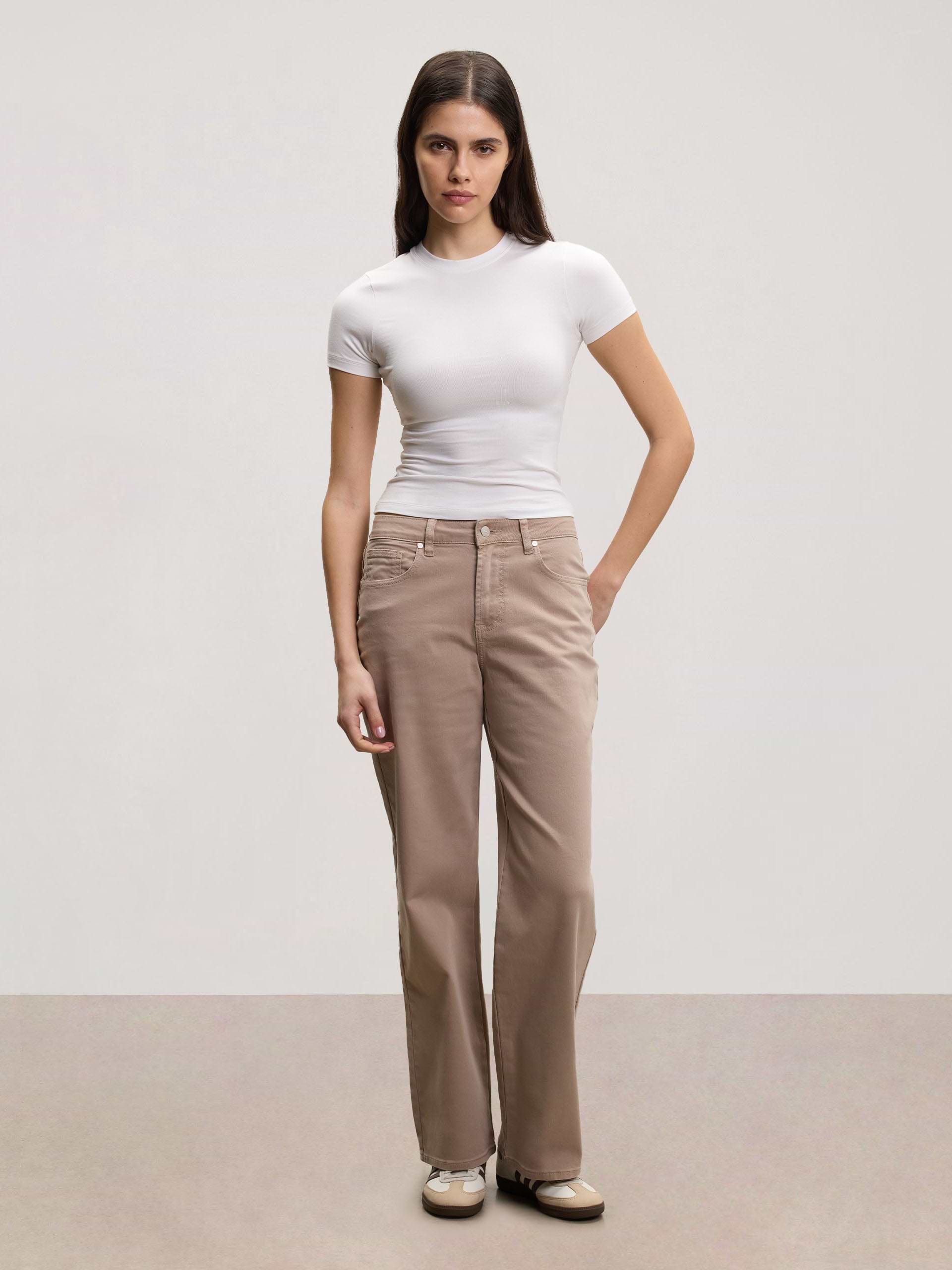 Womens Straight Leg Denim Jeans in Dark Stone