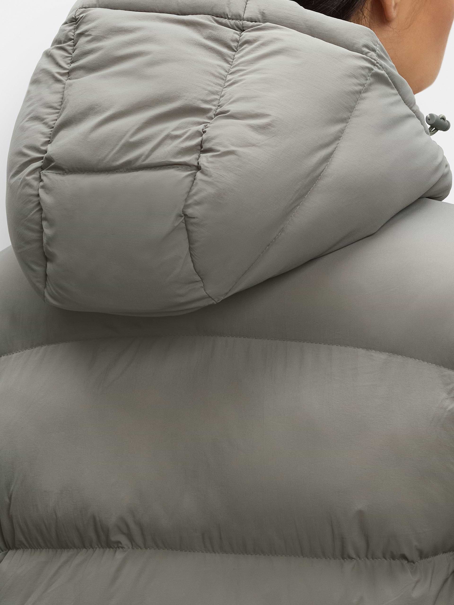 Womens Mid Length Puffer Jacket in Sage