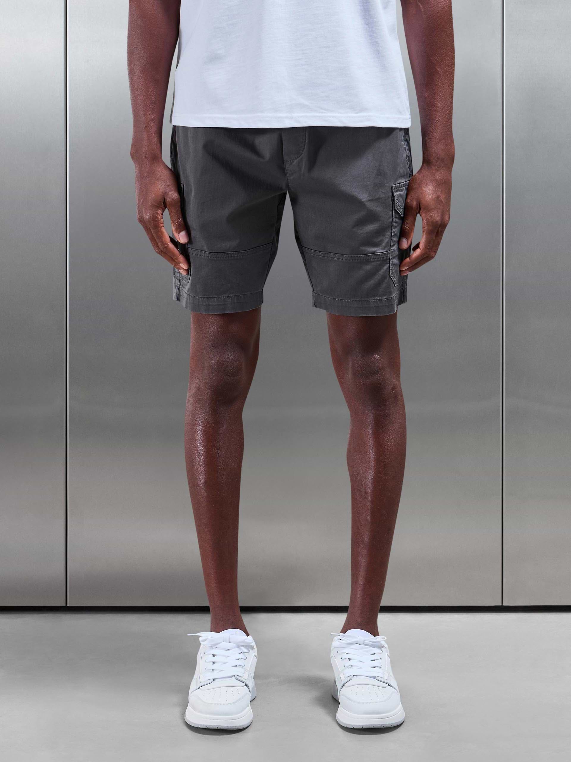 Worker Cotton Cargo Short in Grey