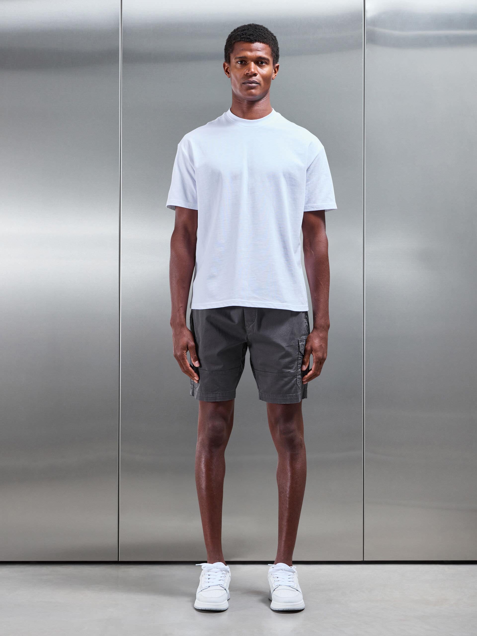 Worker Cotton Cargo Short in Grey