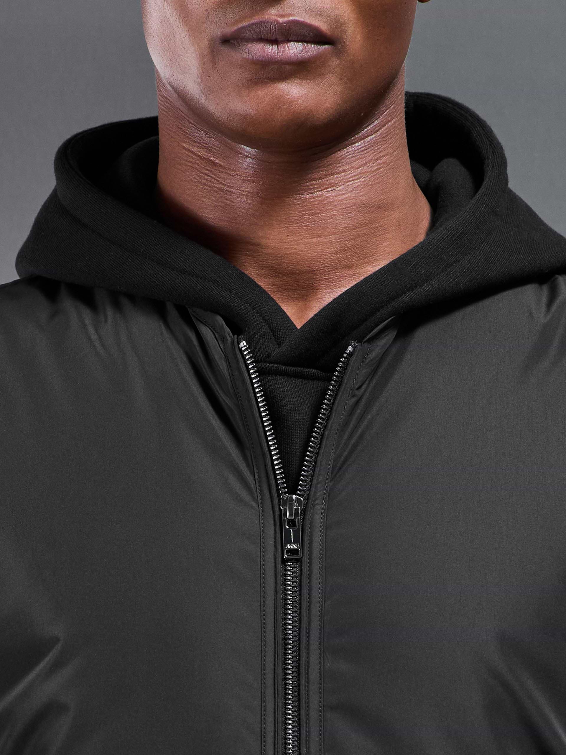Zip Through Padded Vest in Black