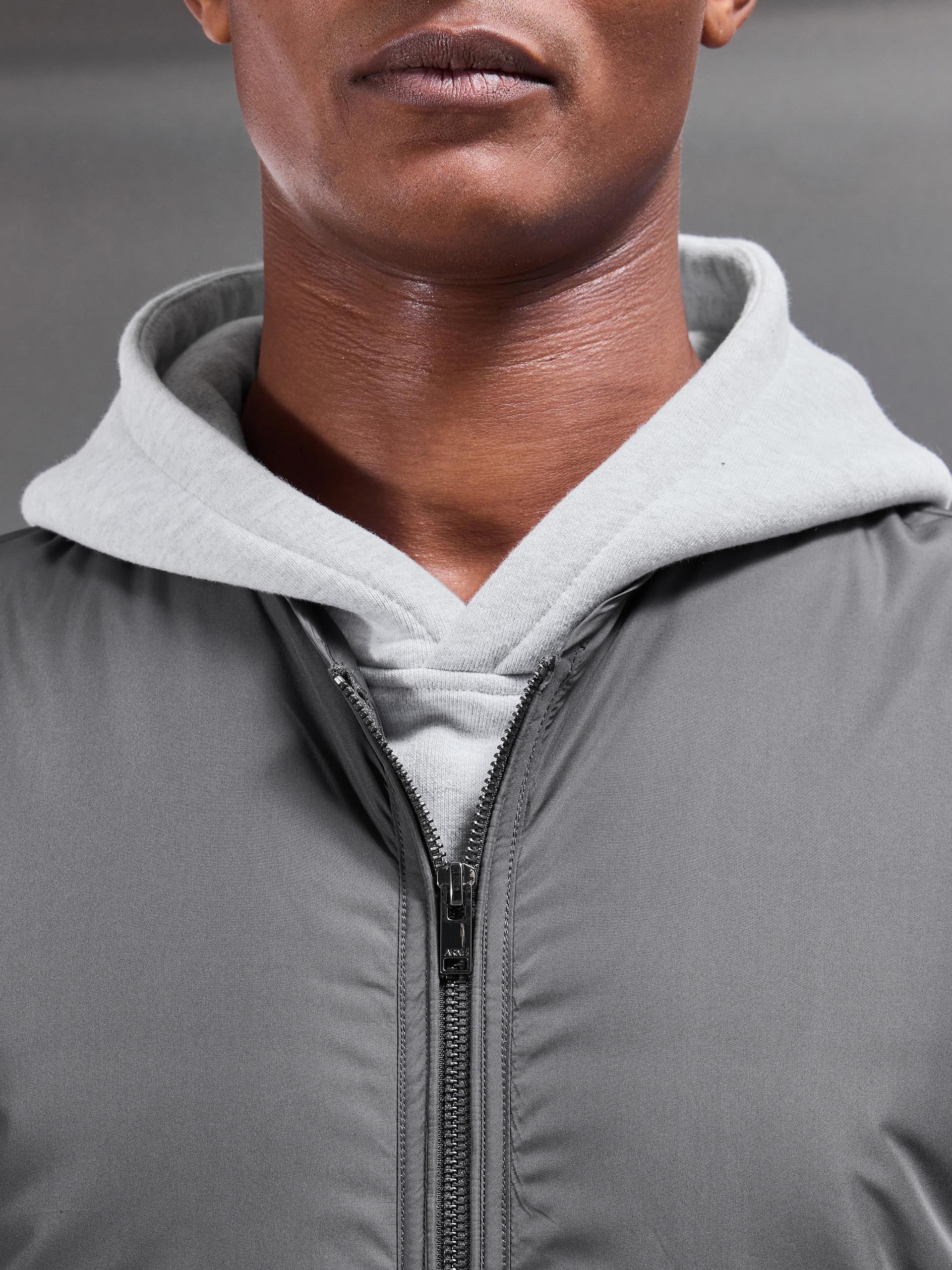 Zip Through Padded Vest in Grey