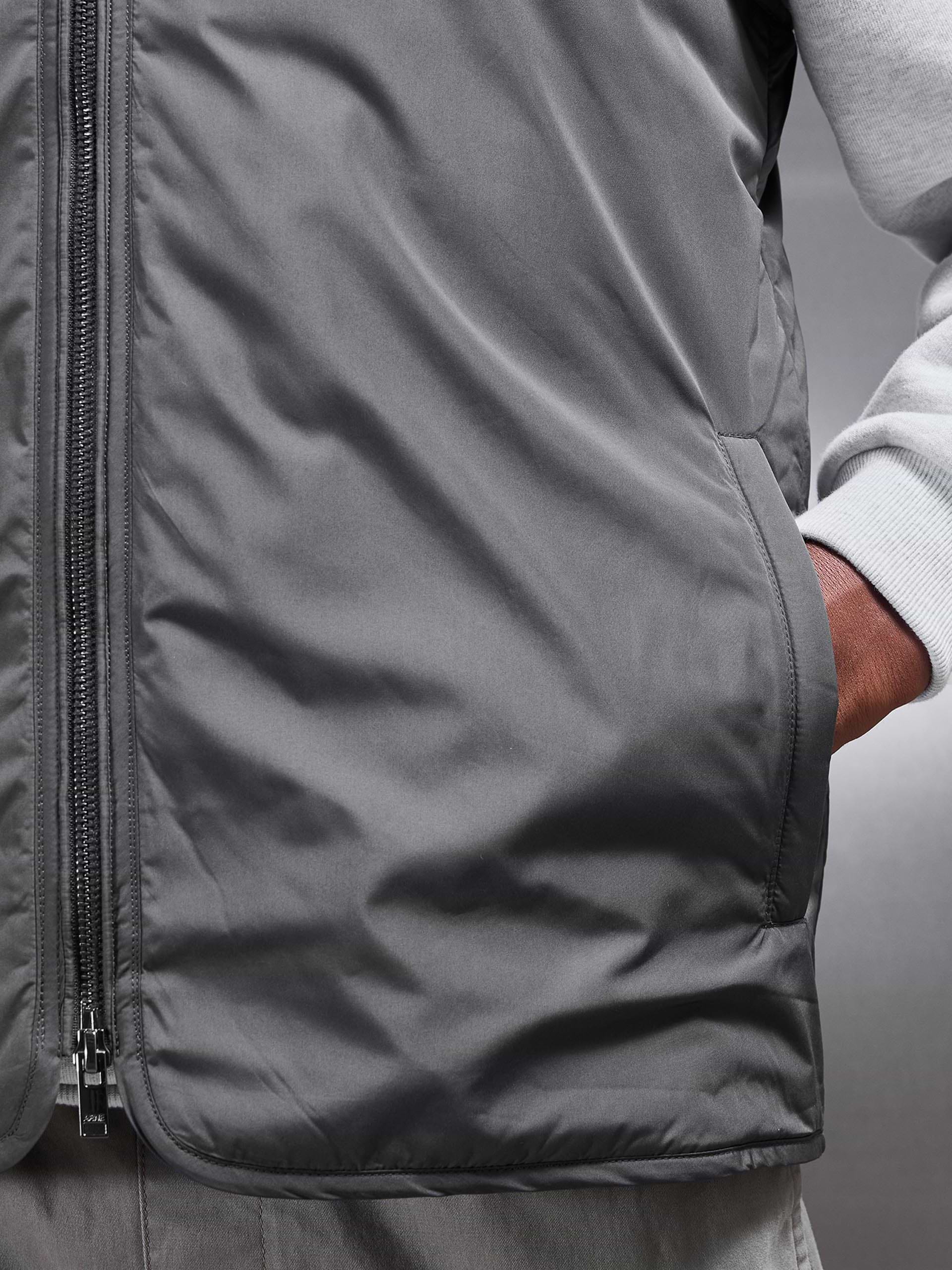 Zip Through Padded Vest in Grey