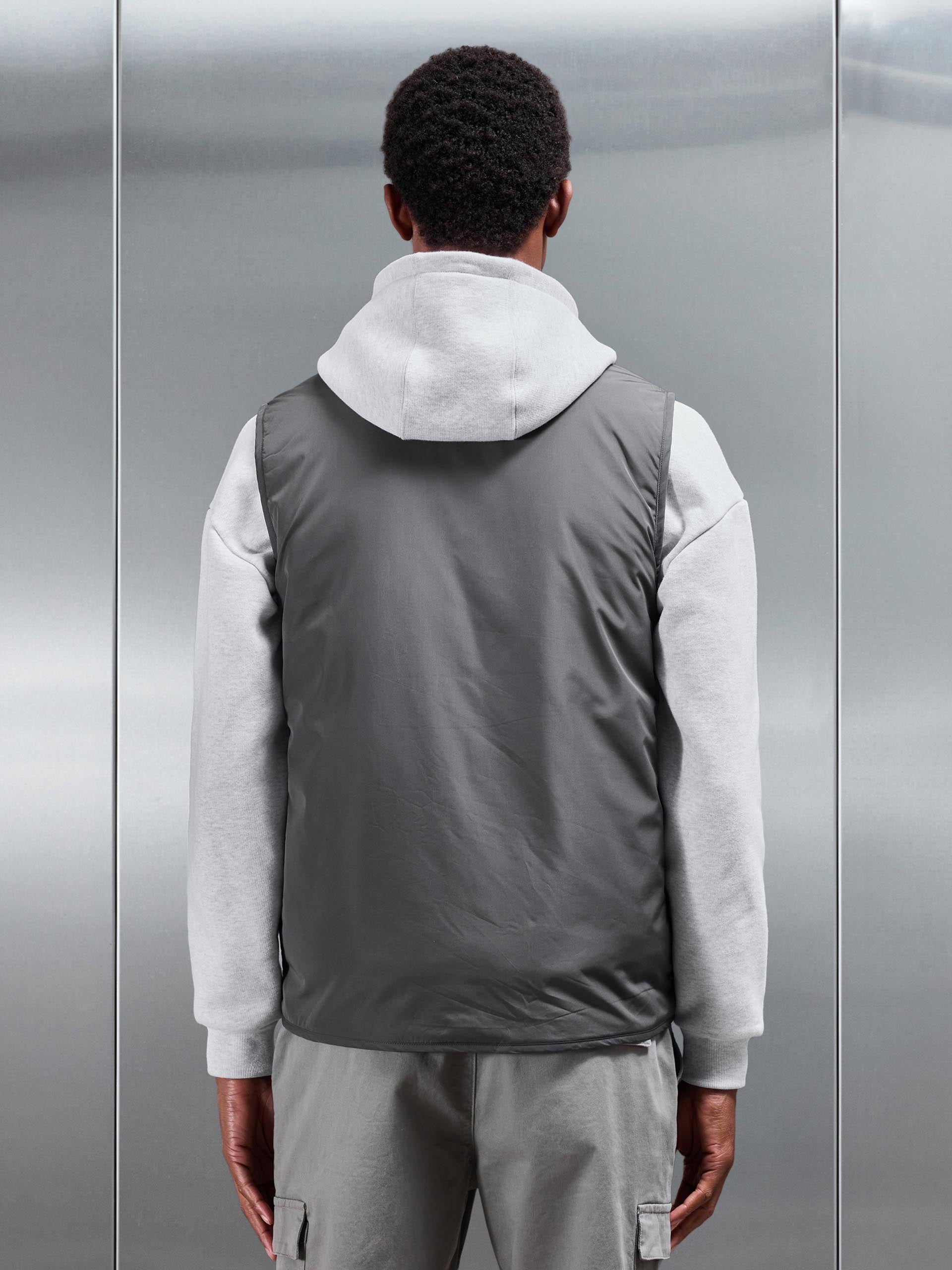 Zip Through Padded Vest in Grey