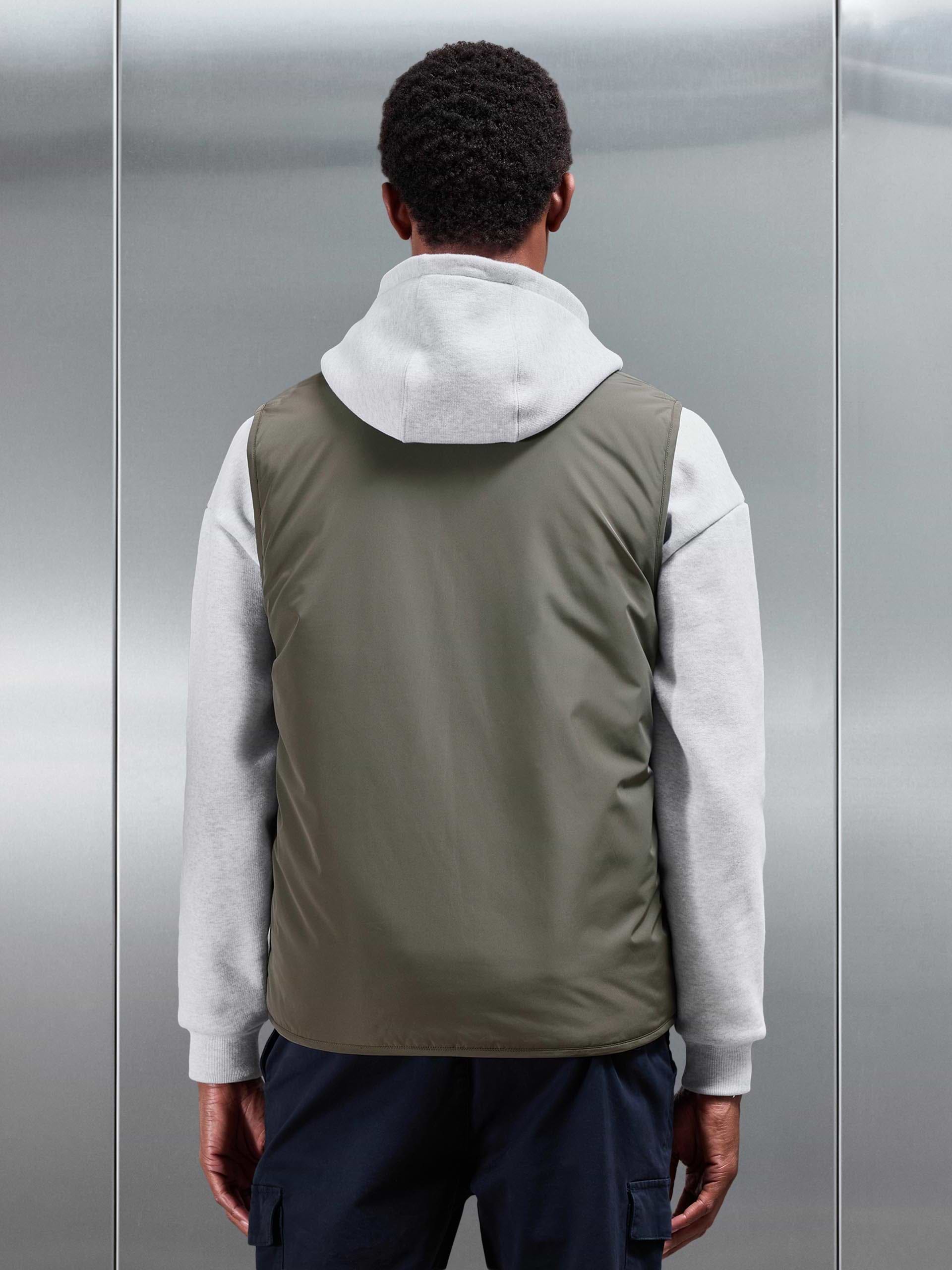 Zip Through Padded Vest in Olive