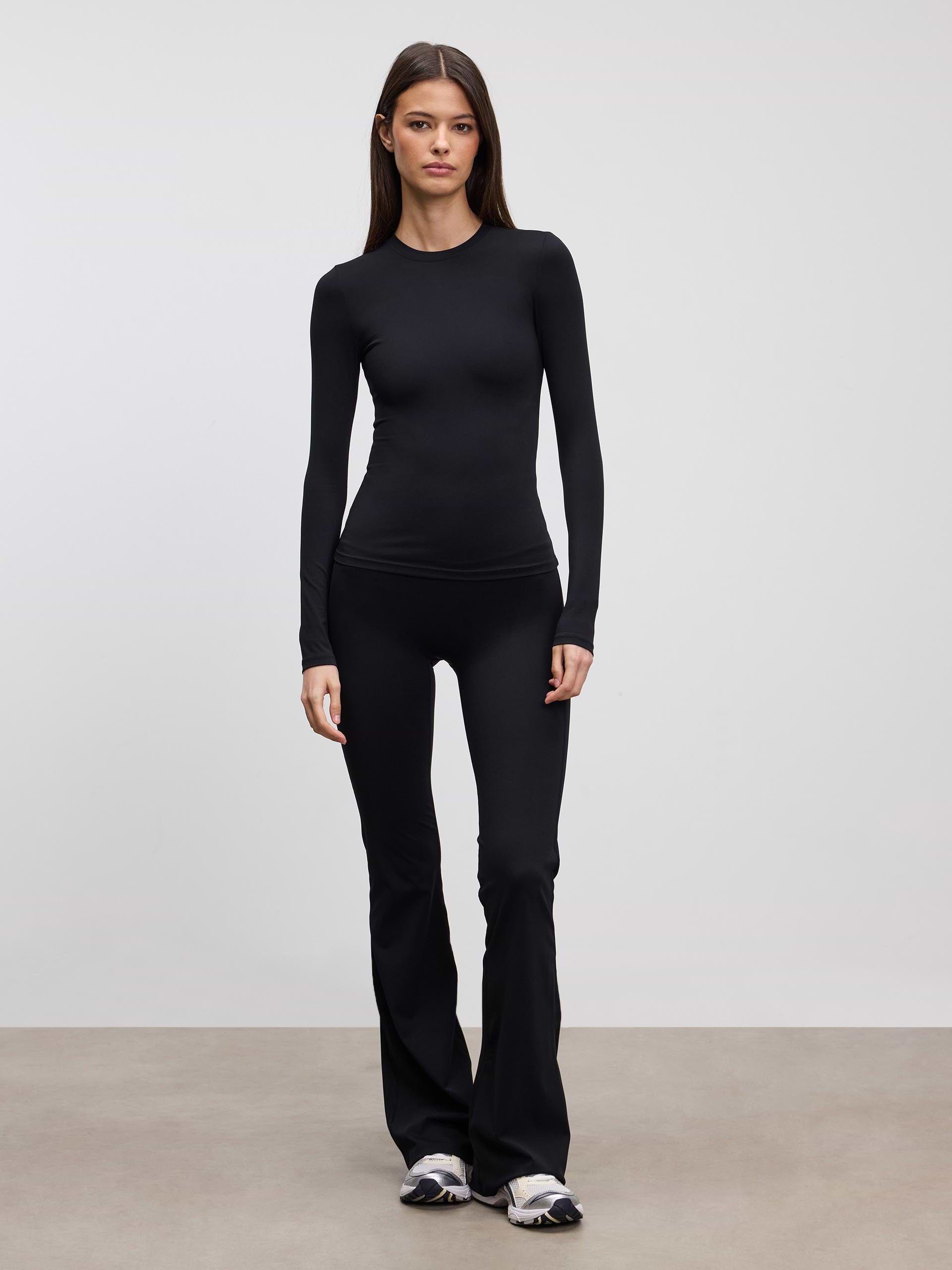 Womens Active Long Sleeve T-Shirt in Black