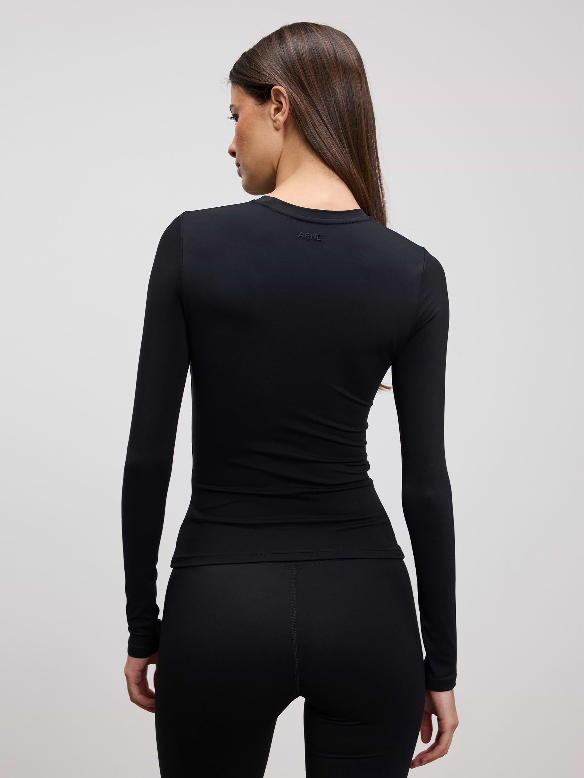 Womens Active Long Sleeve T-Shirt in Black