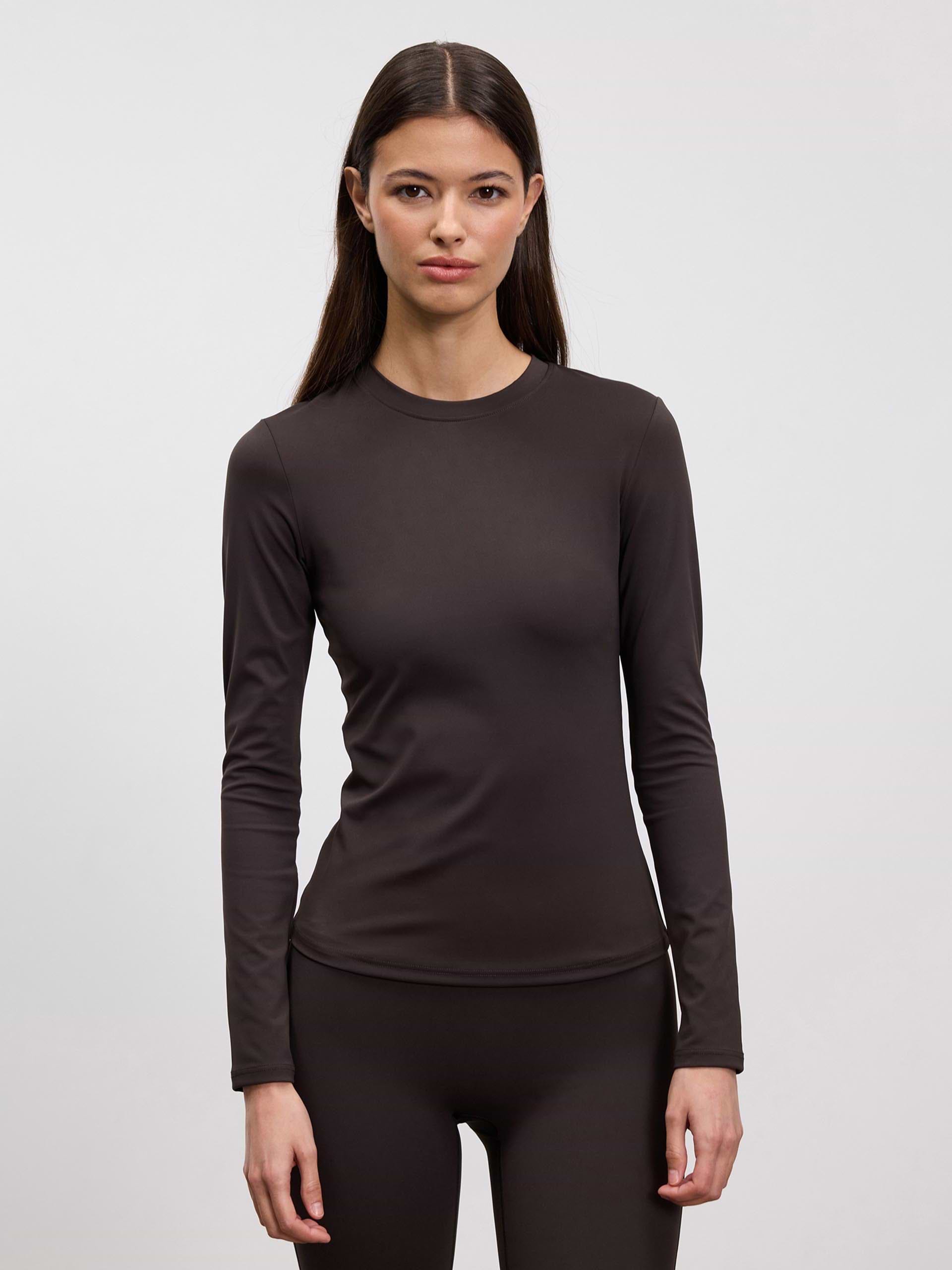 Womens Active Long Sleeve T-Shirt in Brown