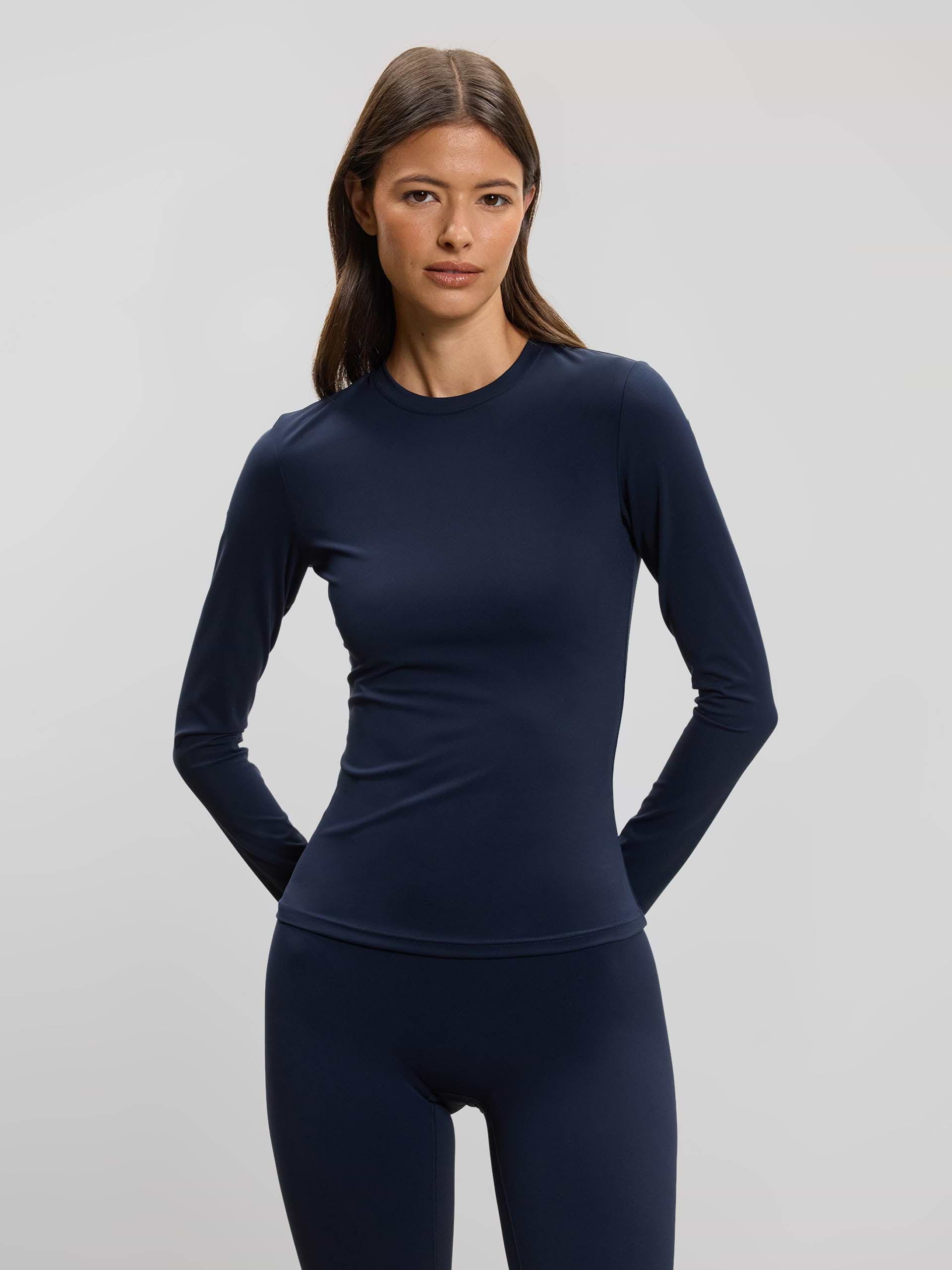 Womens Active Long Sleeve T-Shirt in Navy