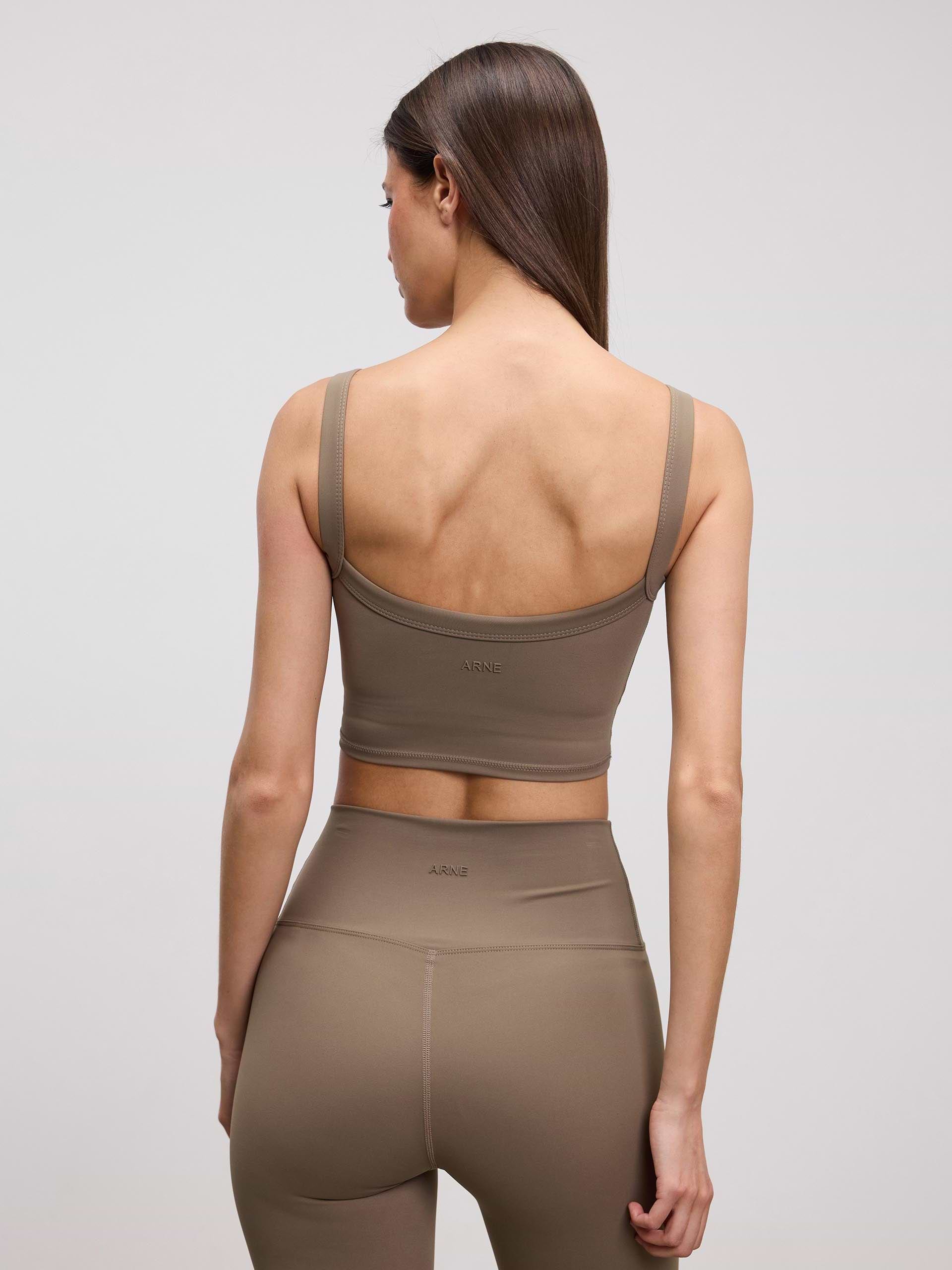 Womens Active Sports Bra in Taupe