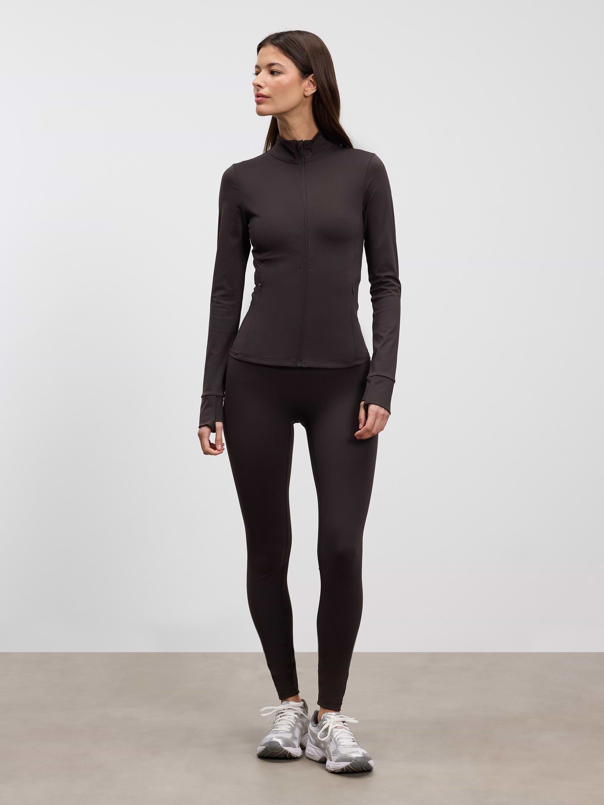 Womens Active Zip Through Jacket in Brown