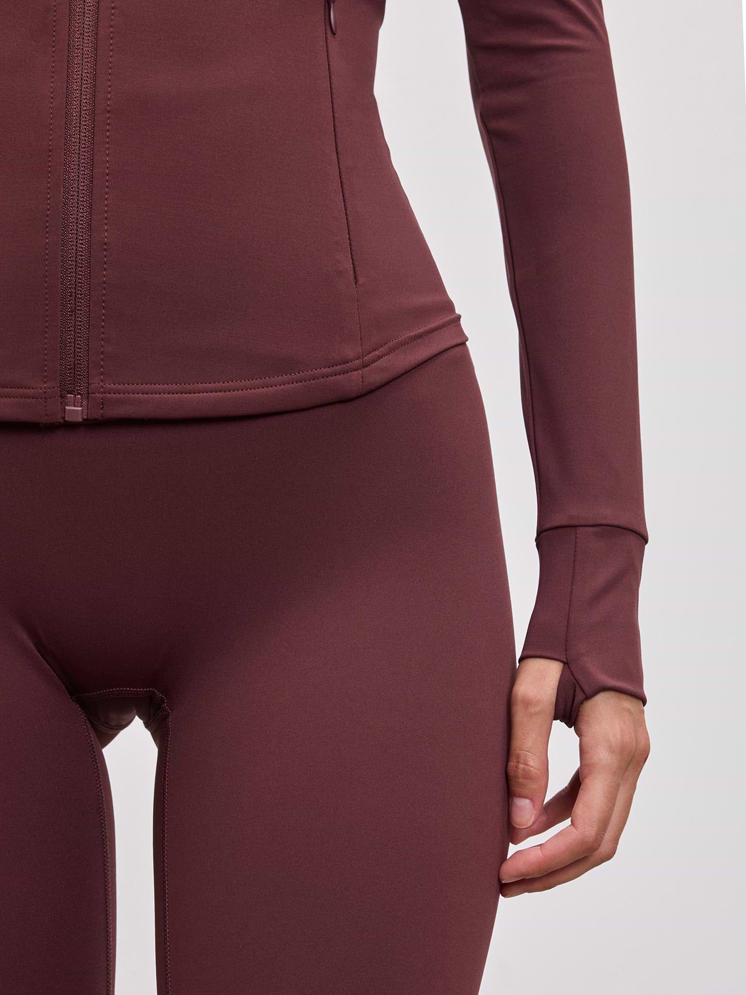 Womens Active Zip Through Jacket in Burgundy
