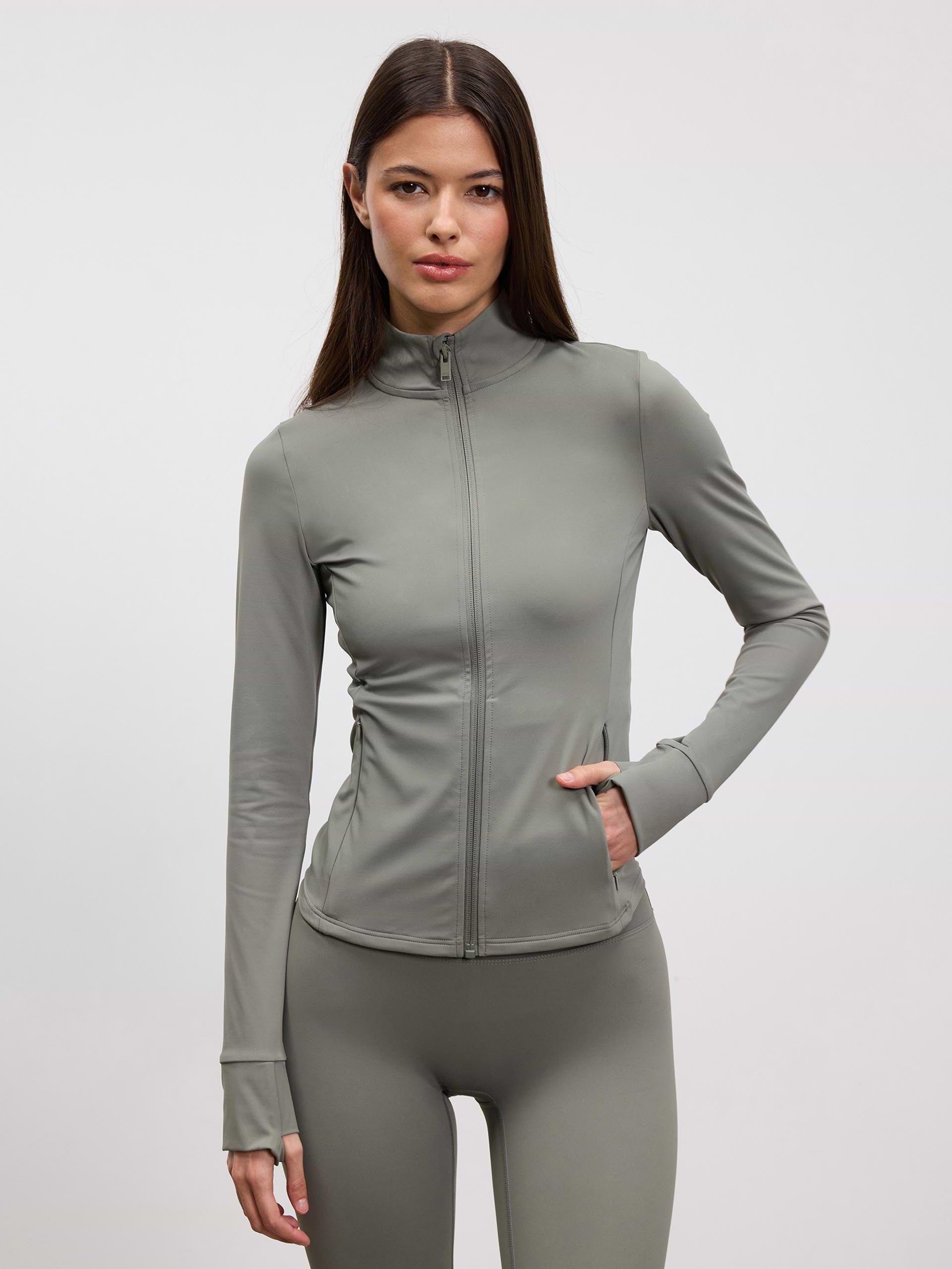 Womens Active Zip Through Jacket in Sage