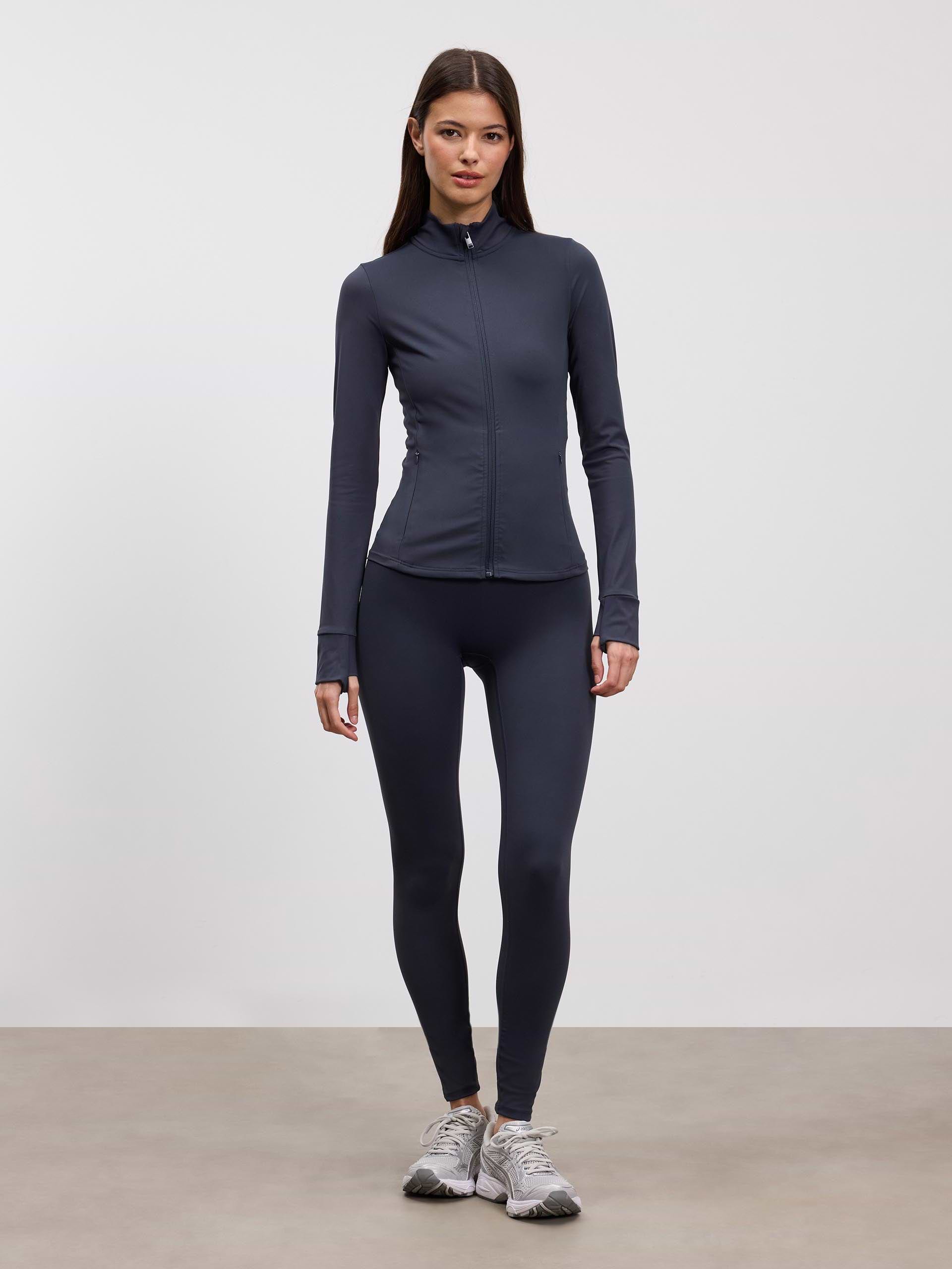 Womens Active Zip Through Jacket in Slate Blue