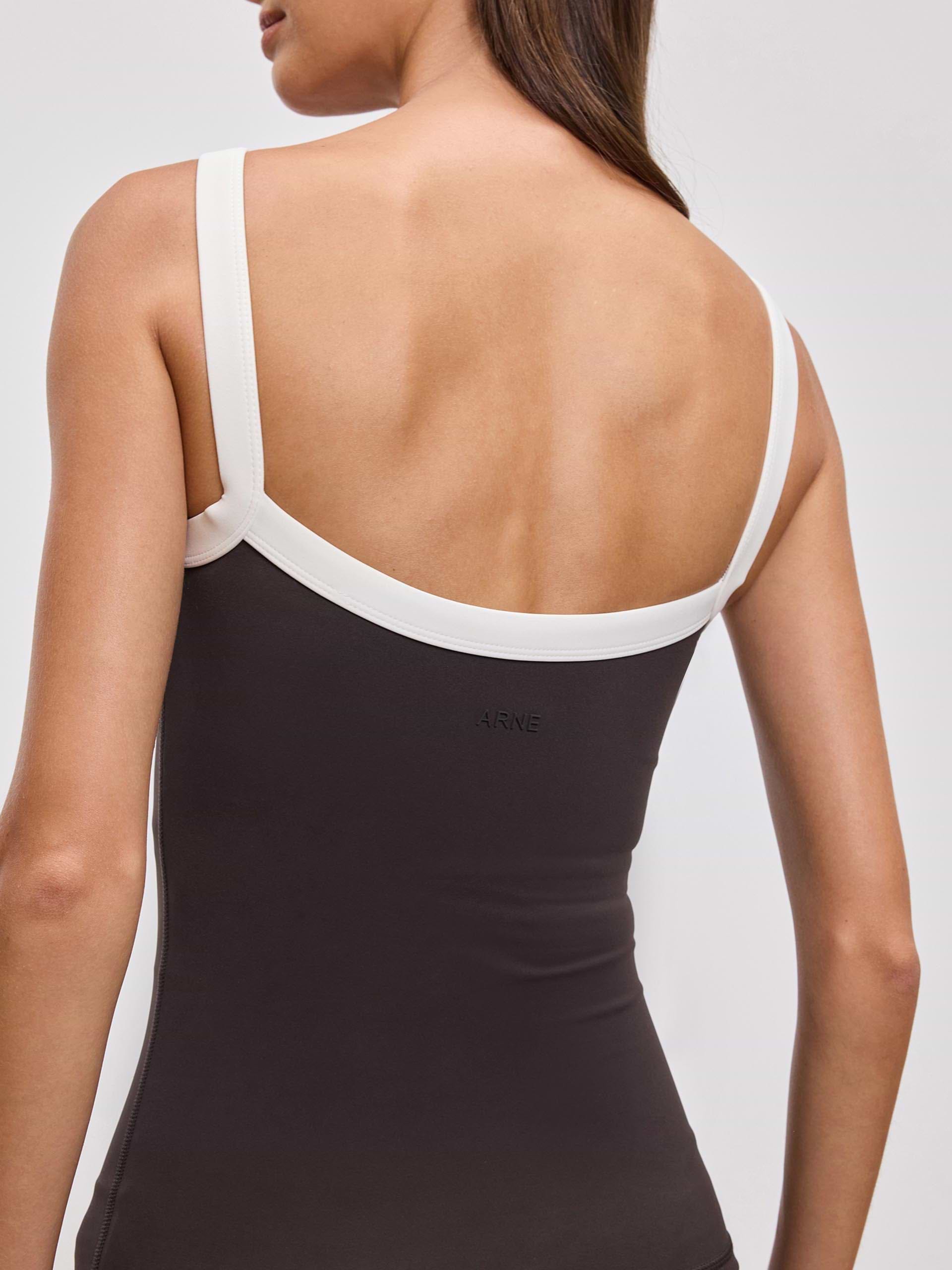 Womens Contrast Strap Active Vest in Brown