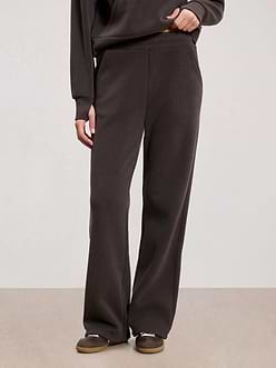Womens Cosy Fleece Straight Leg Jogger in Brown
