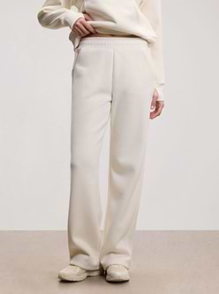 Womens Cosy Fleece Straight Leg Jogger in Ecru