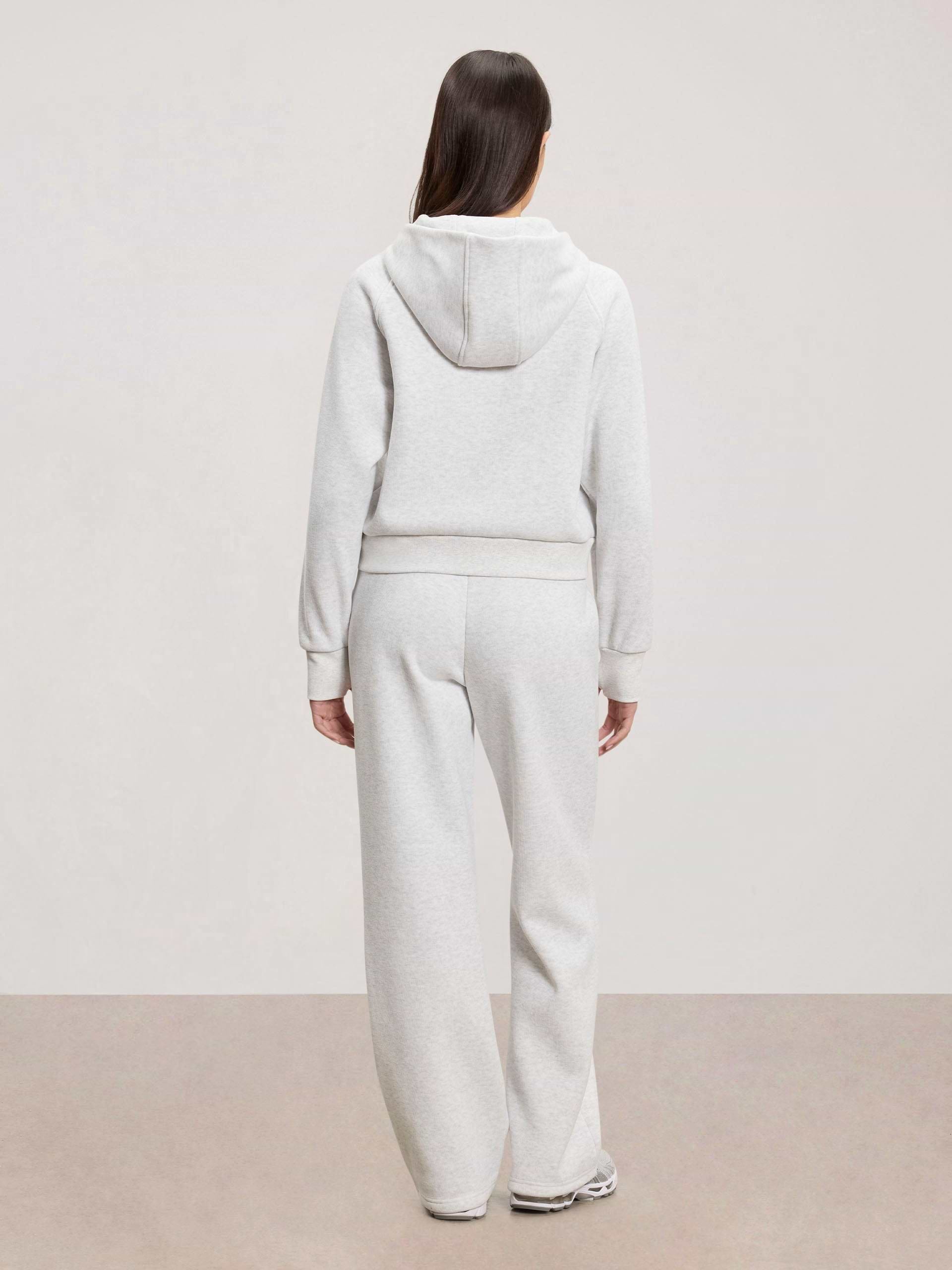 Womens Cosy Fleece Straight Leg Jogger in Marl Grey