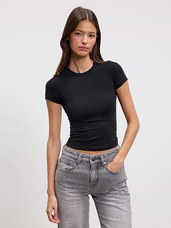 Womens Cotton Jersey T-Shirt in Black