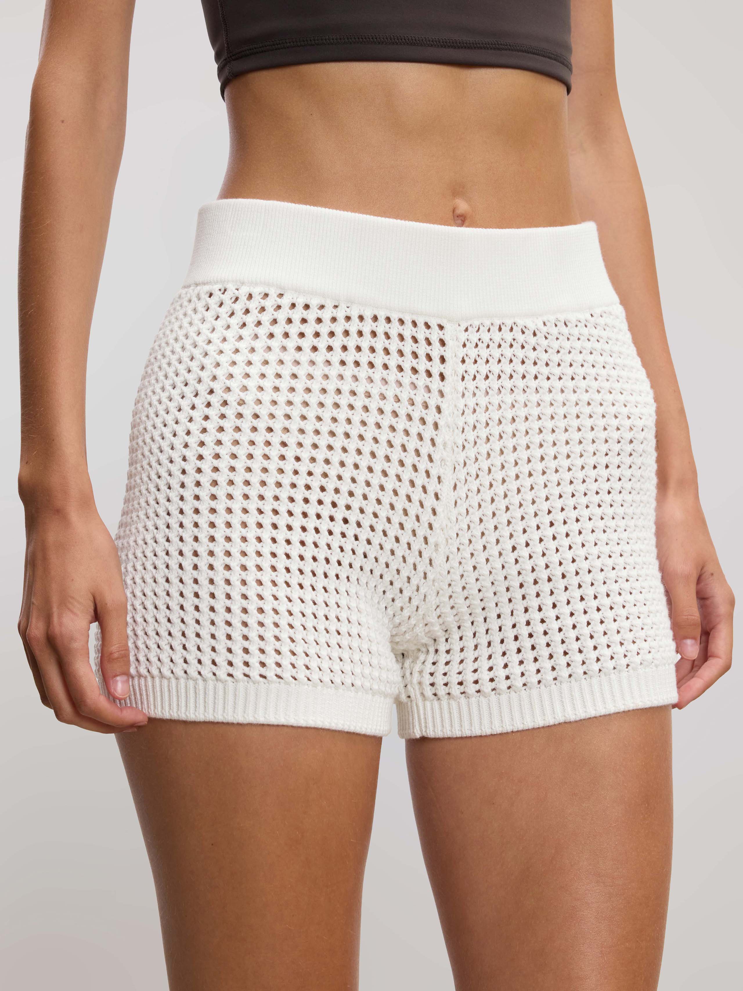 Womens Crochet Short in Ecru
