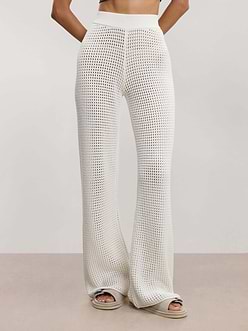 Womens Crochet Trouser in Ecru