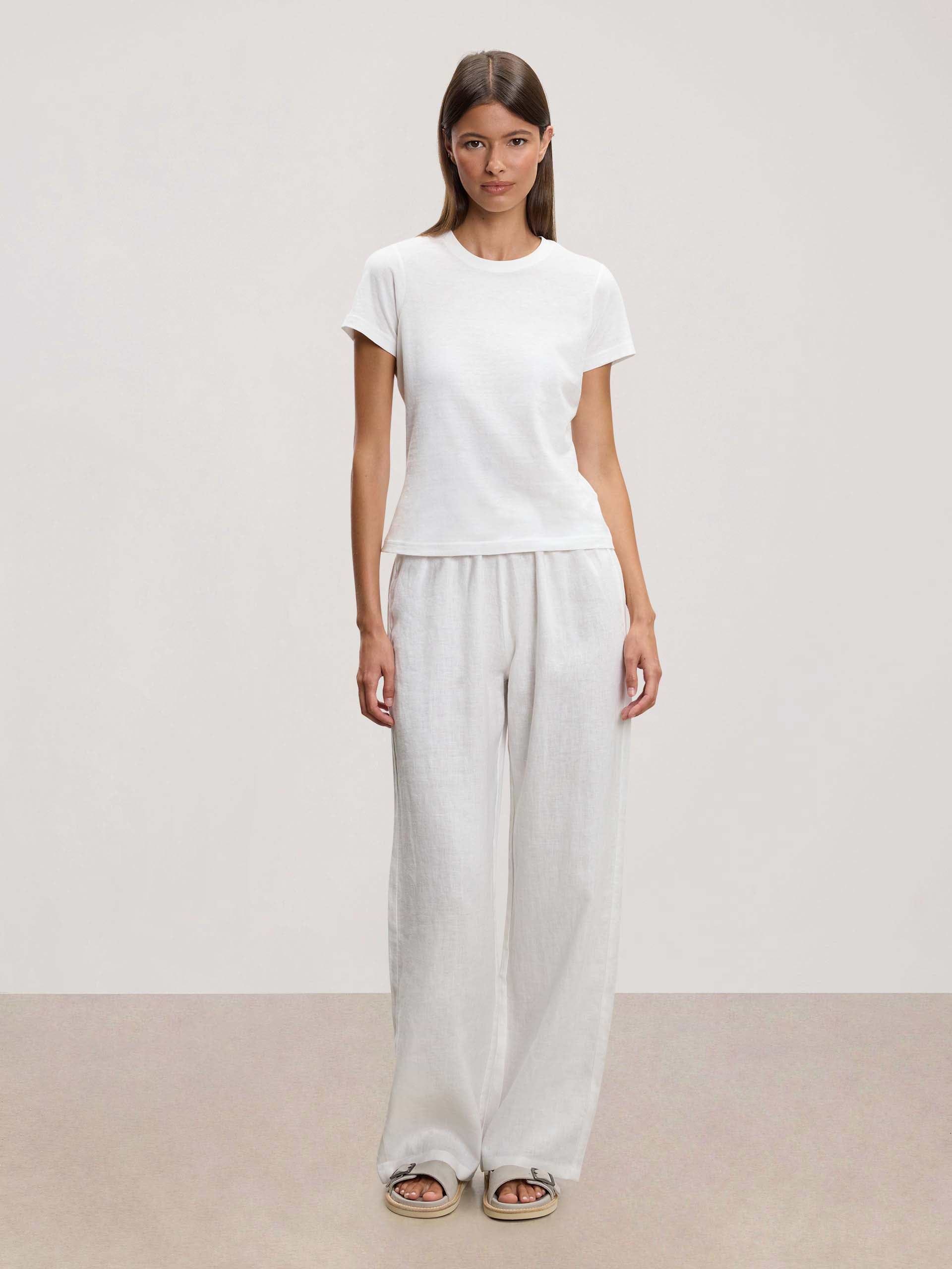 Womens Linen Trouser in White