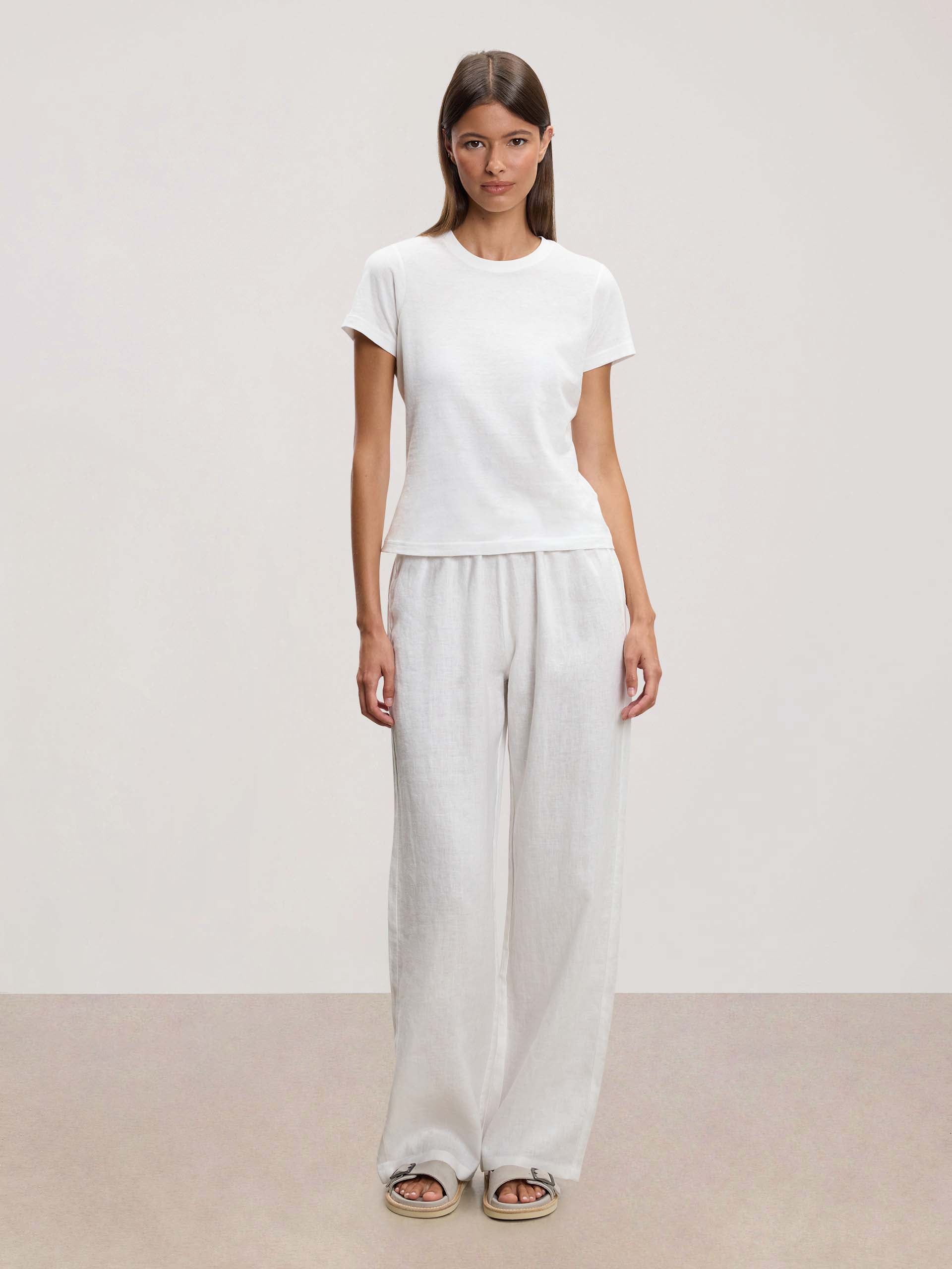 Womens Linen Trouser in White