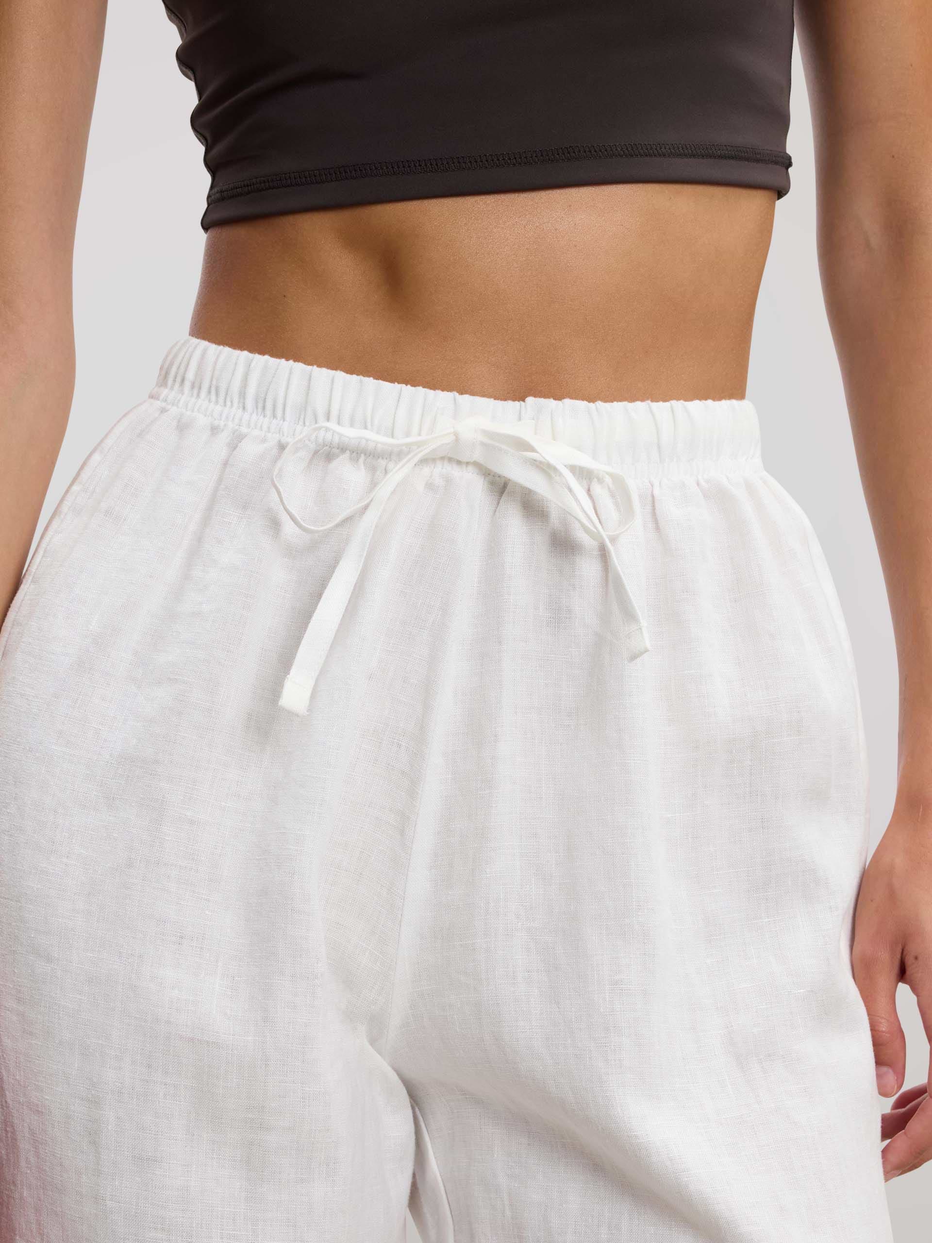 Womens Linen Trouser in White