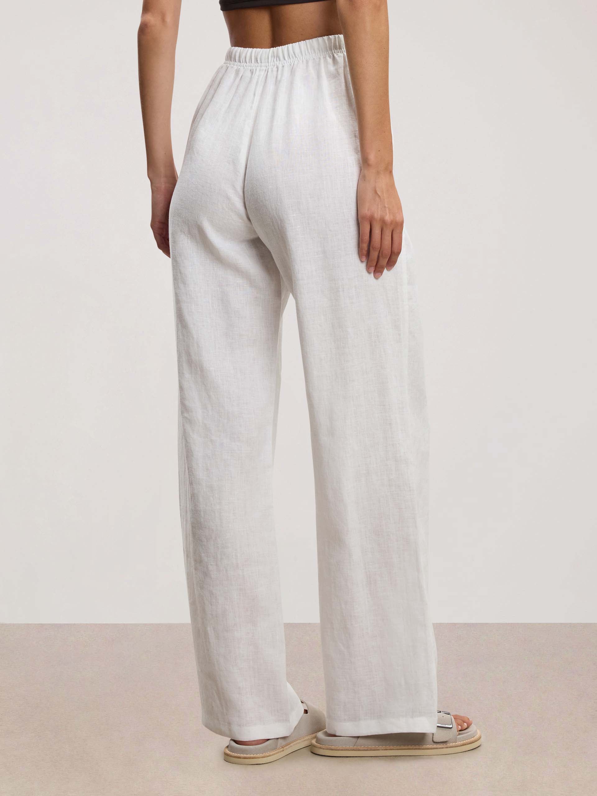 Womens Linen Trouser in White
