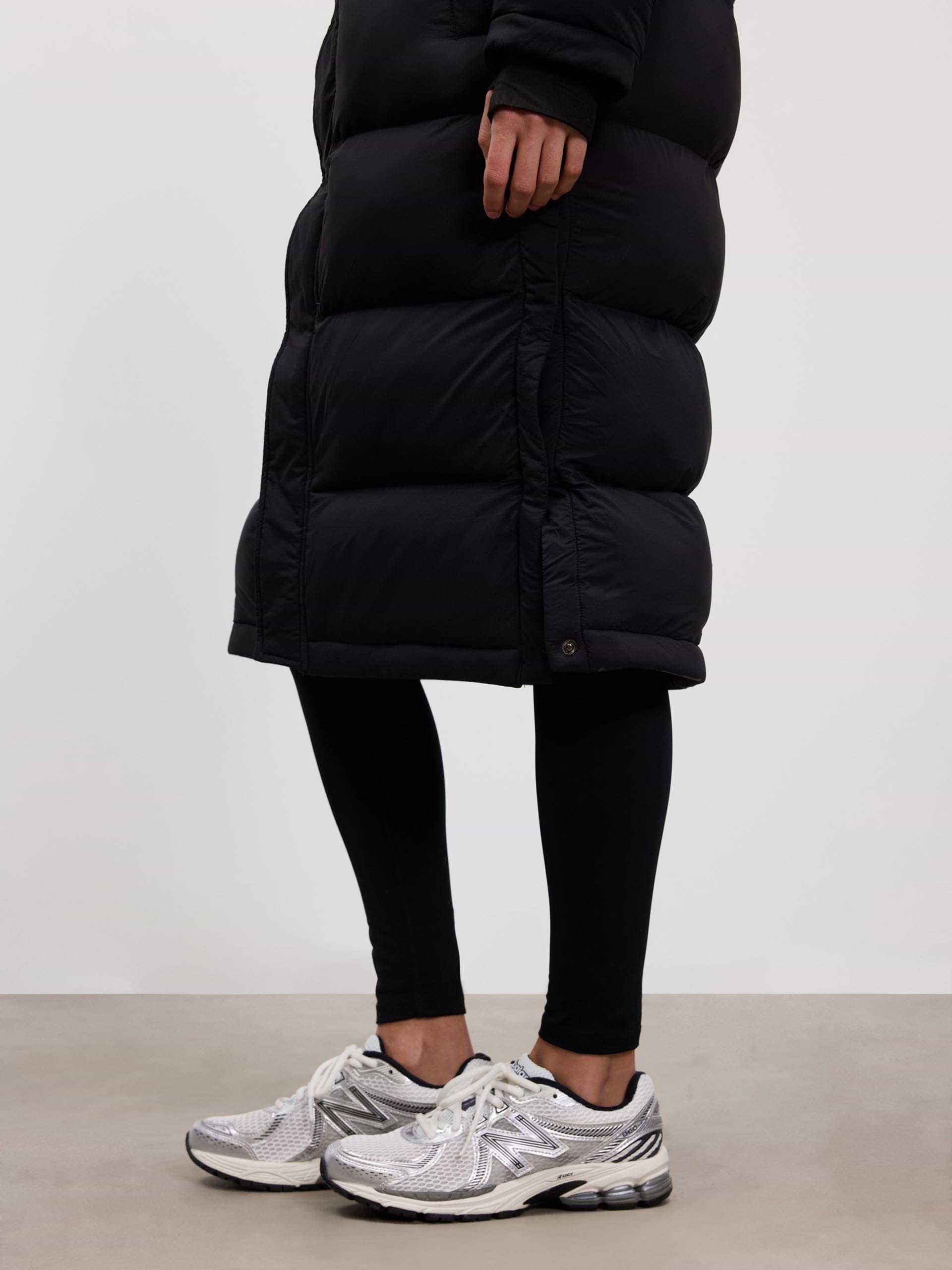 Womens Mid Length Puffer Jacket in Black